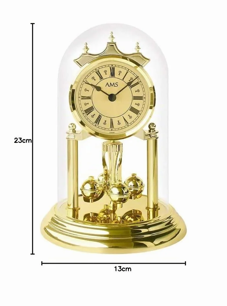AMS Horloge annuelle avec Mouvement à Quartz à Piles et Cloche en Verre