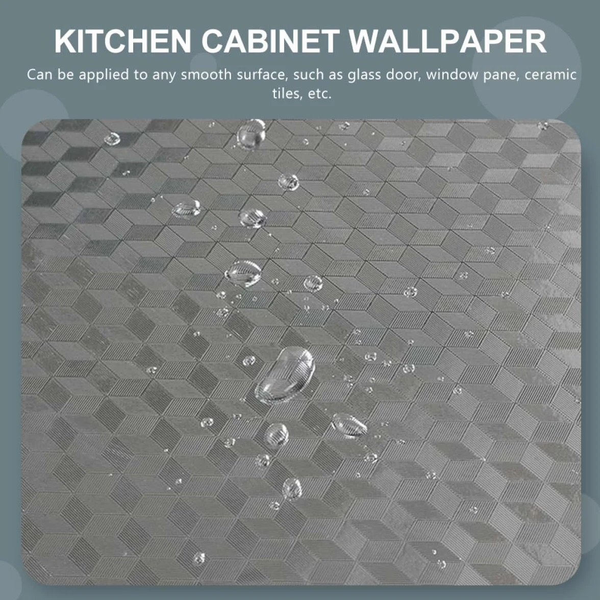 DOITOOL Autocollant Mural Cuisine Aluminium Résistant Huile Papier Peint Armoires Feuille Adhésive Imperméable 40cm x 3m Protection Anti-Graisse Dosseret