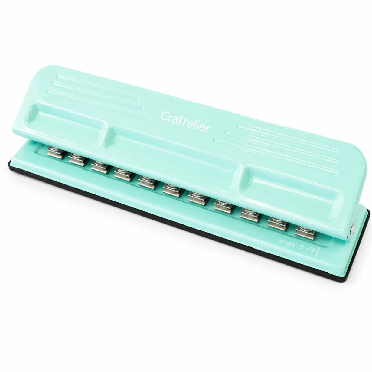 Craftelier - Perforatrice 11 orifices pour Planners, Agendas ou Carnets de Disques pour Scrapbooking et Loisir Créatif | Perfore jusqu'à 3 Feuilles de 90 g/m2 | Dim.Approx. 32 x 9 x 5 cm