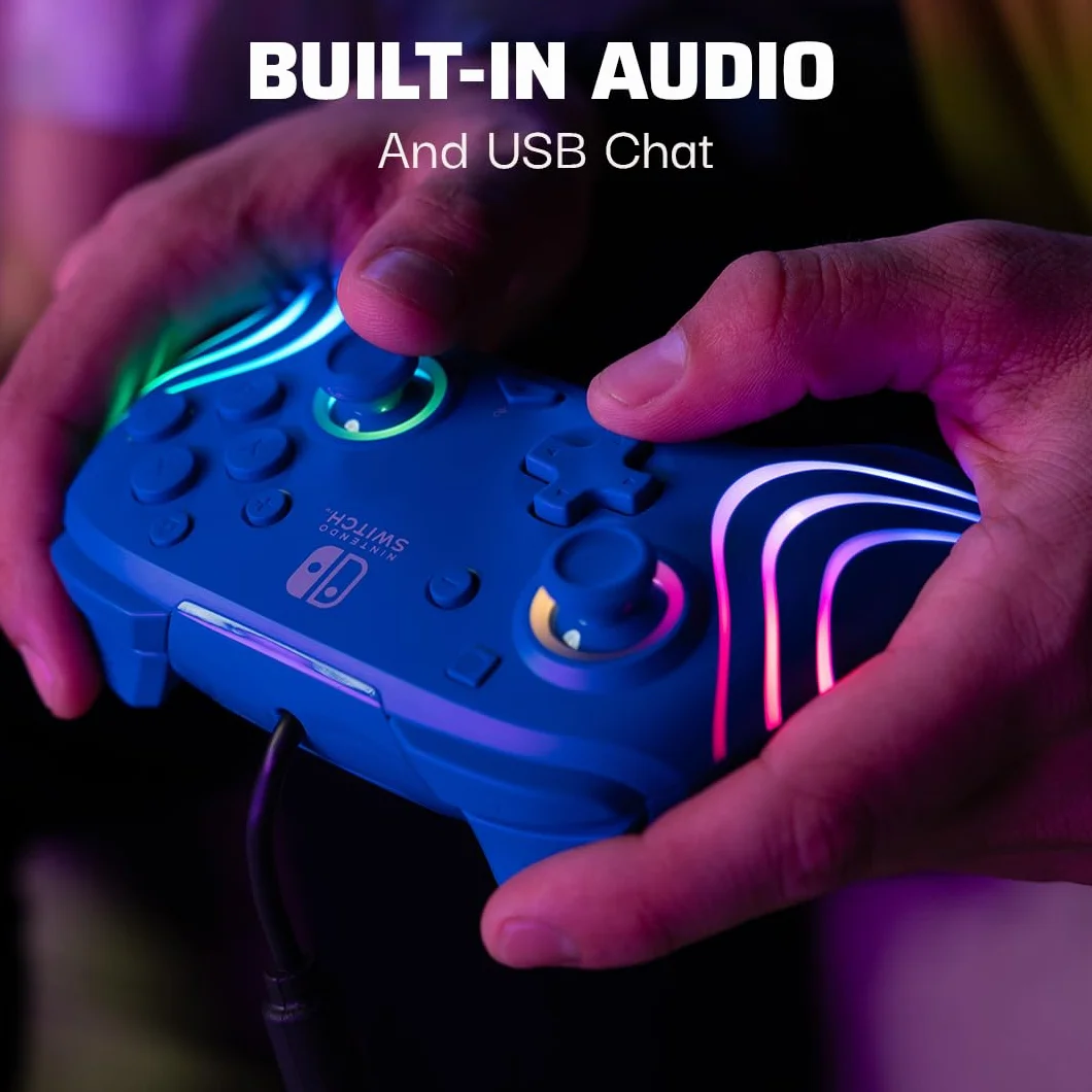 Switch Afterglow Wave Wired Controller Blue