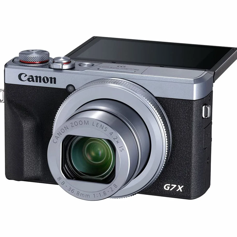 Canon PowerShot G7 X Mark III aparat cyfrowy 20,1 MP, 4,2-krotny zoom optyczny, ekran dotykowy LCD, składany, DIGIC 8, 4 K, Full-HD, Wi-Fi, Bluetooth, funkcja automatycznego przysłaniania, srebrny