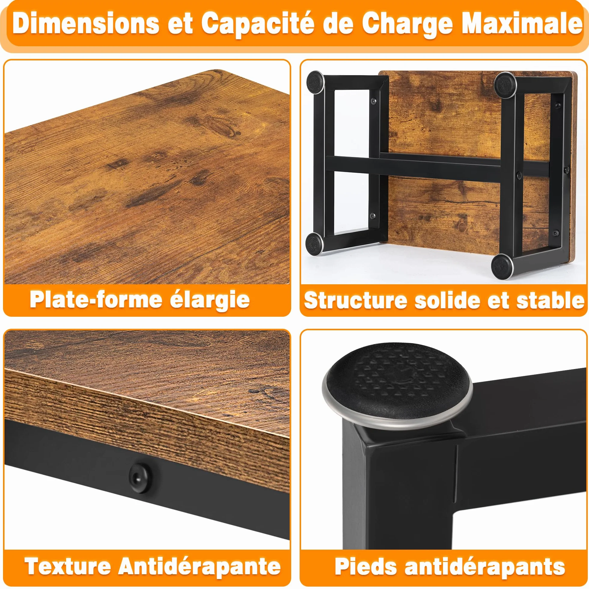 OUUTMEE Marchepied en Bois pour Enfants et Adultes, marchepied à 1 Niveau pour Lit en Hauteur avec Pieds Antidérapants Jusqu'à 150KG, Marchepied pour Cuisine, Chambre à Coucher, Salle de Bain (Marron)