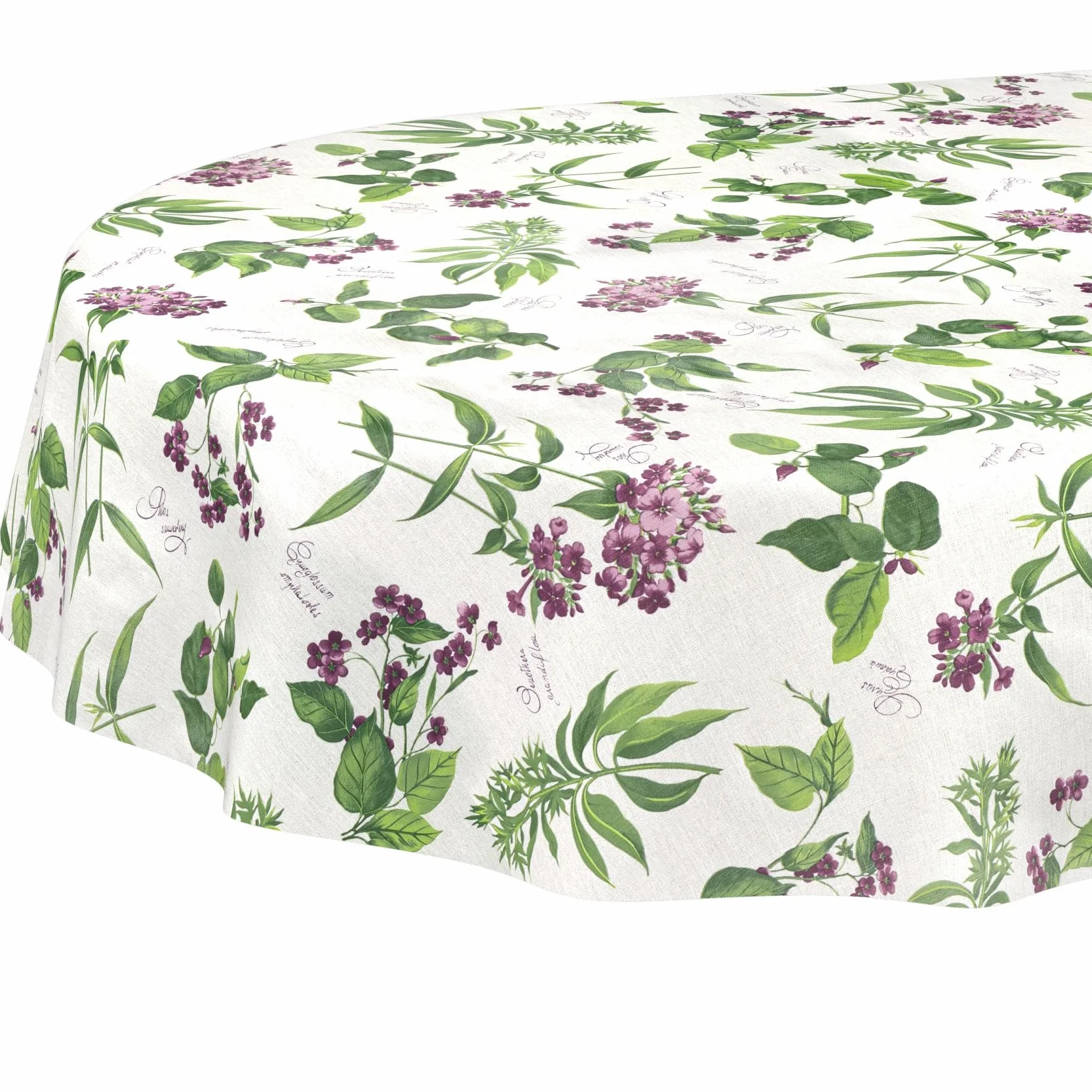 Nappe en Toile cirée Lavable Imperméable Effet Lotus Ovale 180 x 140 cm pour Table de Jardin