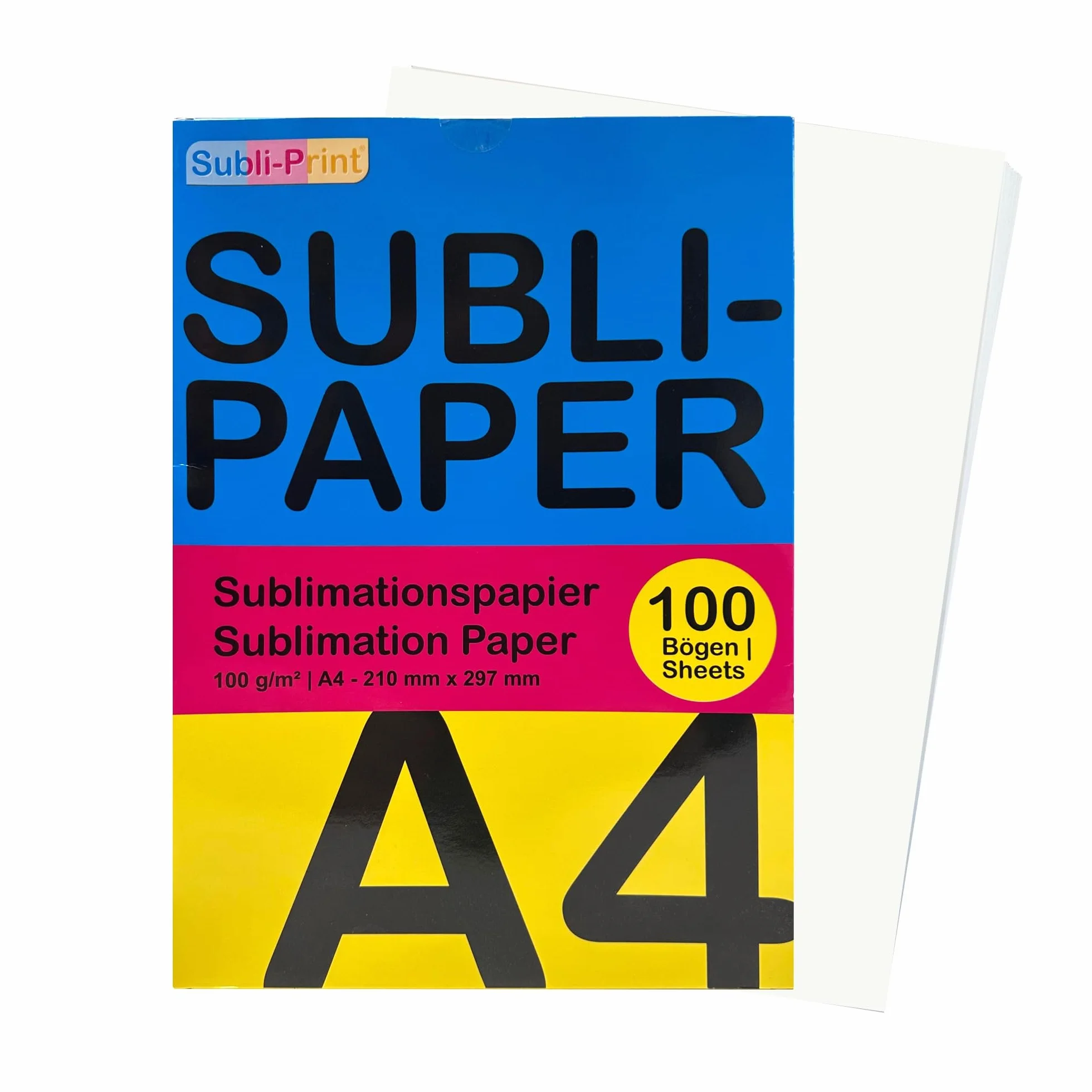 Papier de sublimation A4 100 feuilles 100 g/m² 210 x 297 mm EPSON SAWGRASS RICOH BROTHER