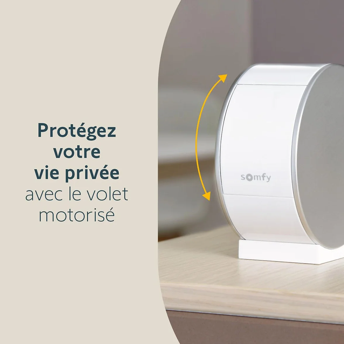 Somfy 1870469 Kamera Wewnętrzna, Zmotoryzowana Osłona, Czujnik Ruchu i Noktowizora