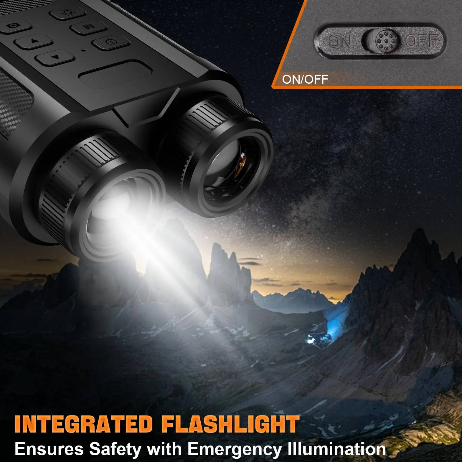 Coolifepro Lornetka noktowizyjna, 4K z akumulatorem 2500 mAh lornetka noktowizor 2,4" TFT LCD 8X cyfrowy zoom 7-poziomowy zoom na podczerwień widok 300 M noktowizor z kartą 32 GB