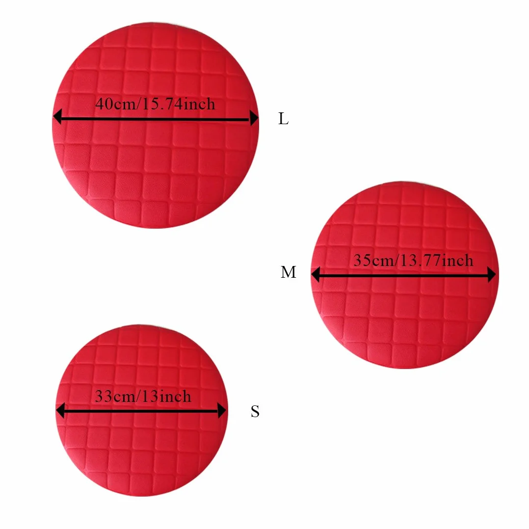Housse de Tabouret Rond en PU Etanche 40cm Rouge
