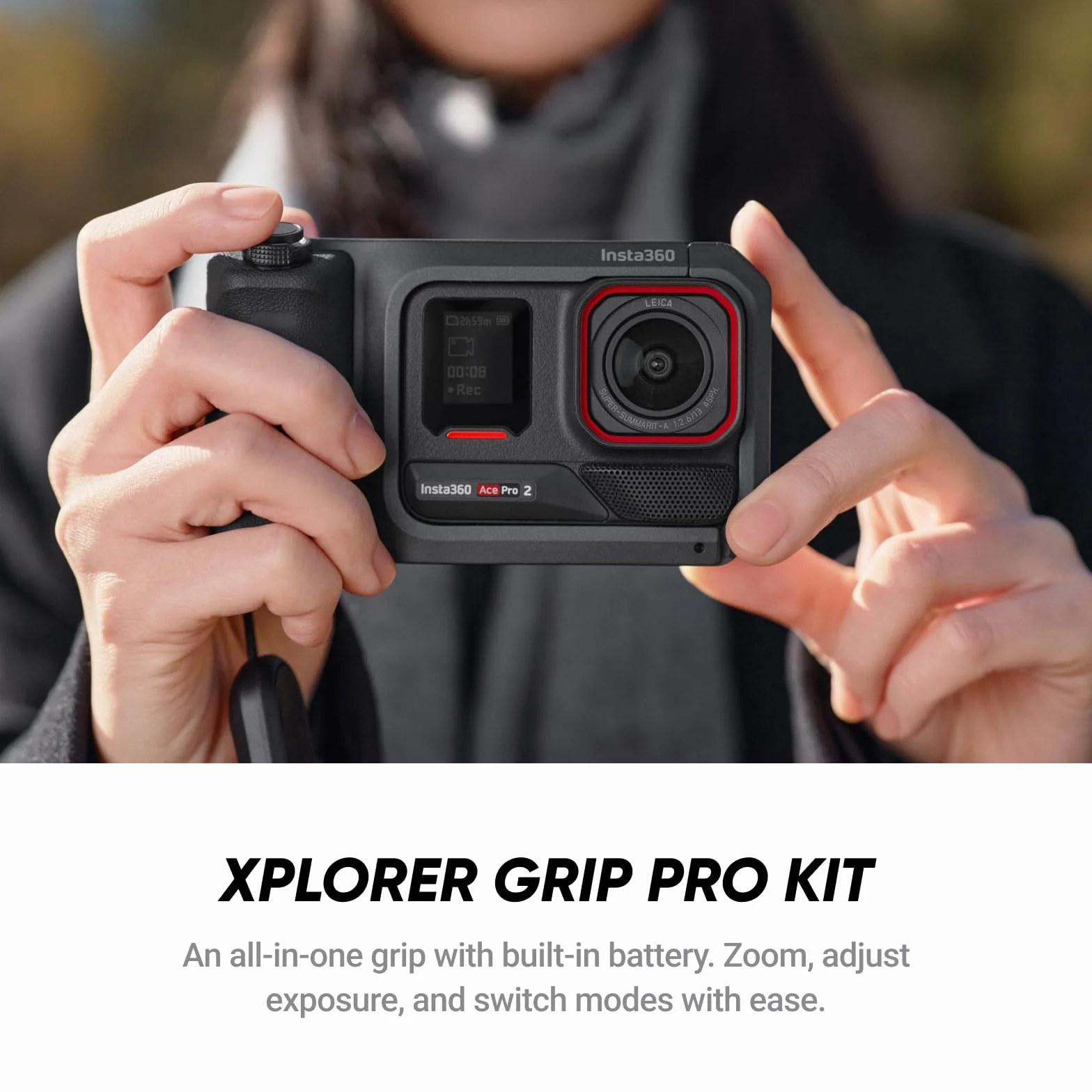Insta360 Ace Pro 2 sztuki limitowanej edycji Videomaker, wodoodporna kamera sportowa 8K, zaprojektowana z Leica, czujnik 1/1,3", zestaw uchwytu Xplorer Pro, soczewka filmowa, filtr Black Mist