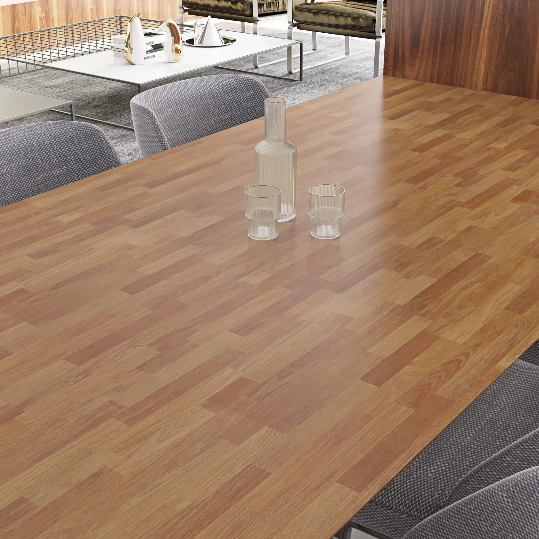 Livelynine 40CMx10M Papier Adhésif Meuble Bois Marron Clair Imperméable Film Vinyl