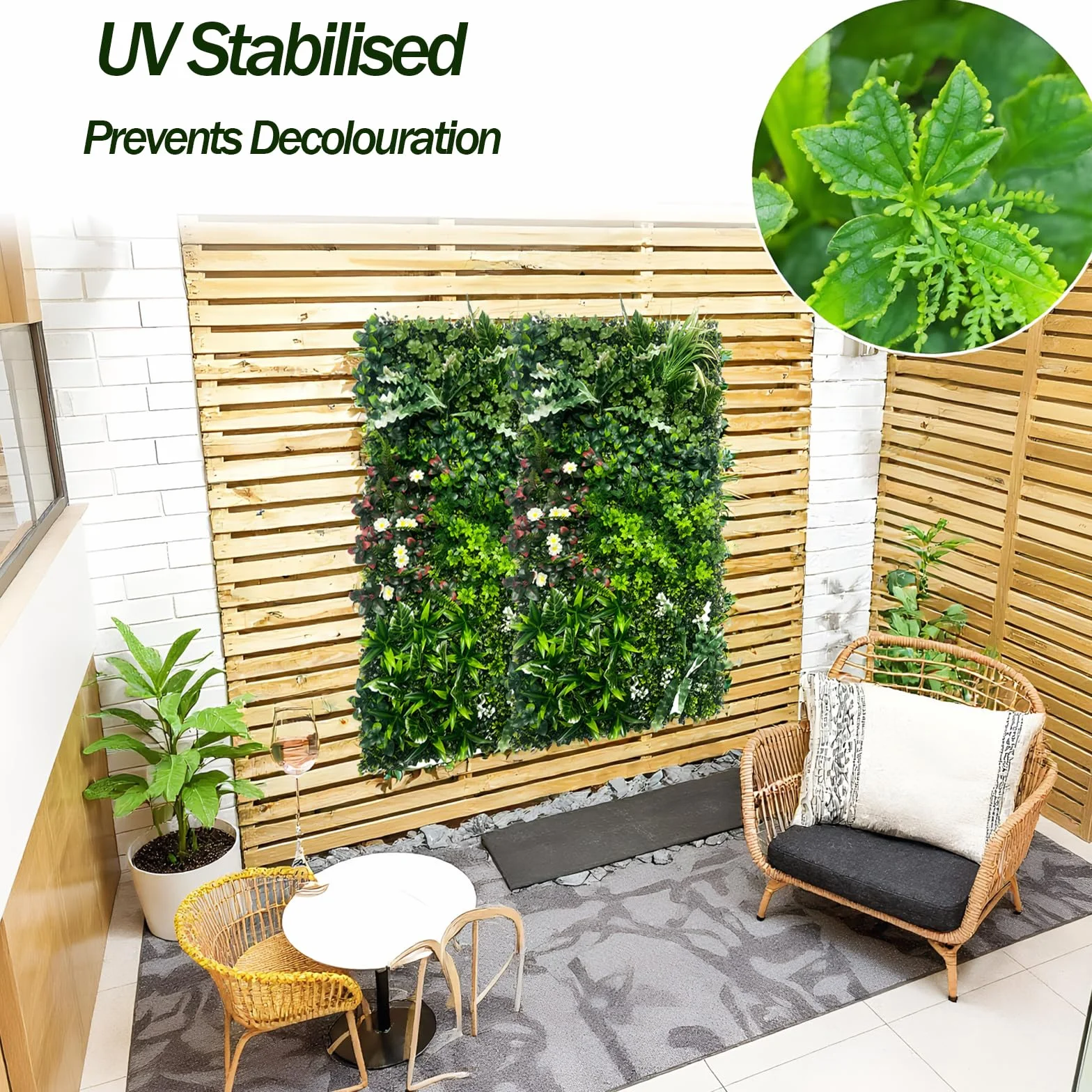 Panneau Mural Végétal Artificiel 50 cm x 100 cm Décoration Murale pour Intérieur Extérieur Maison Jardin