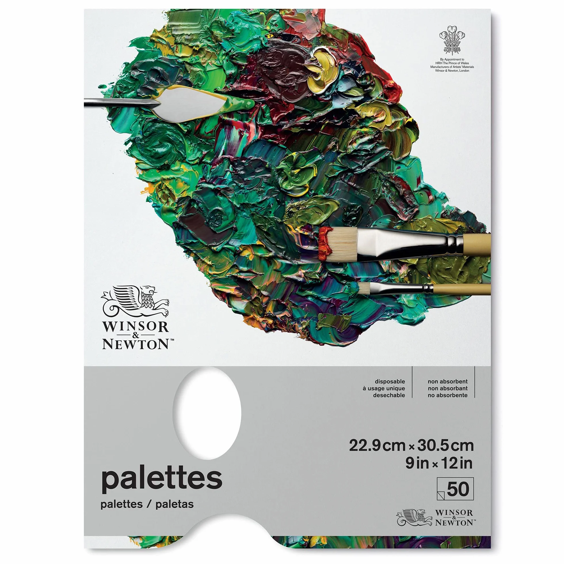 WINSOR & NEWTON Papier Palettes Pelables Bloc 22,9x30,5cm 50 Feuilles