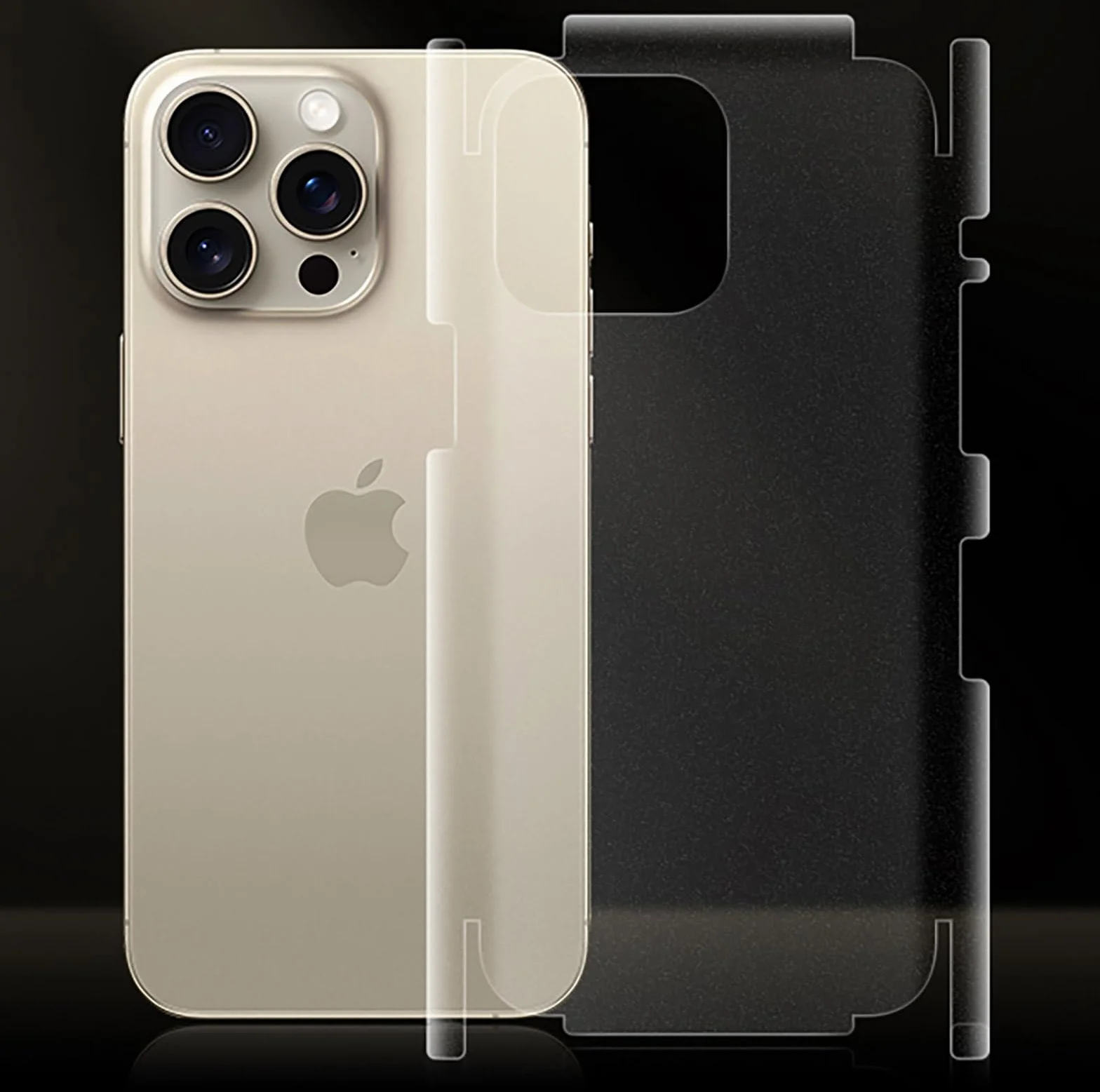 GIOPUEY 2 sztuki osłony tylnej do iPhone'a 15 Plus, iPhone 15 Plus, folia ochronna na tył, miękka TPU, cienka, matowa tekstura, ochronna krawędź, przezroczysta