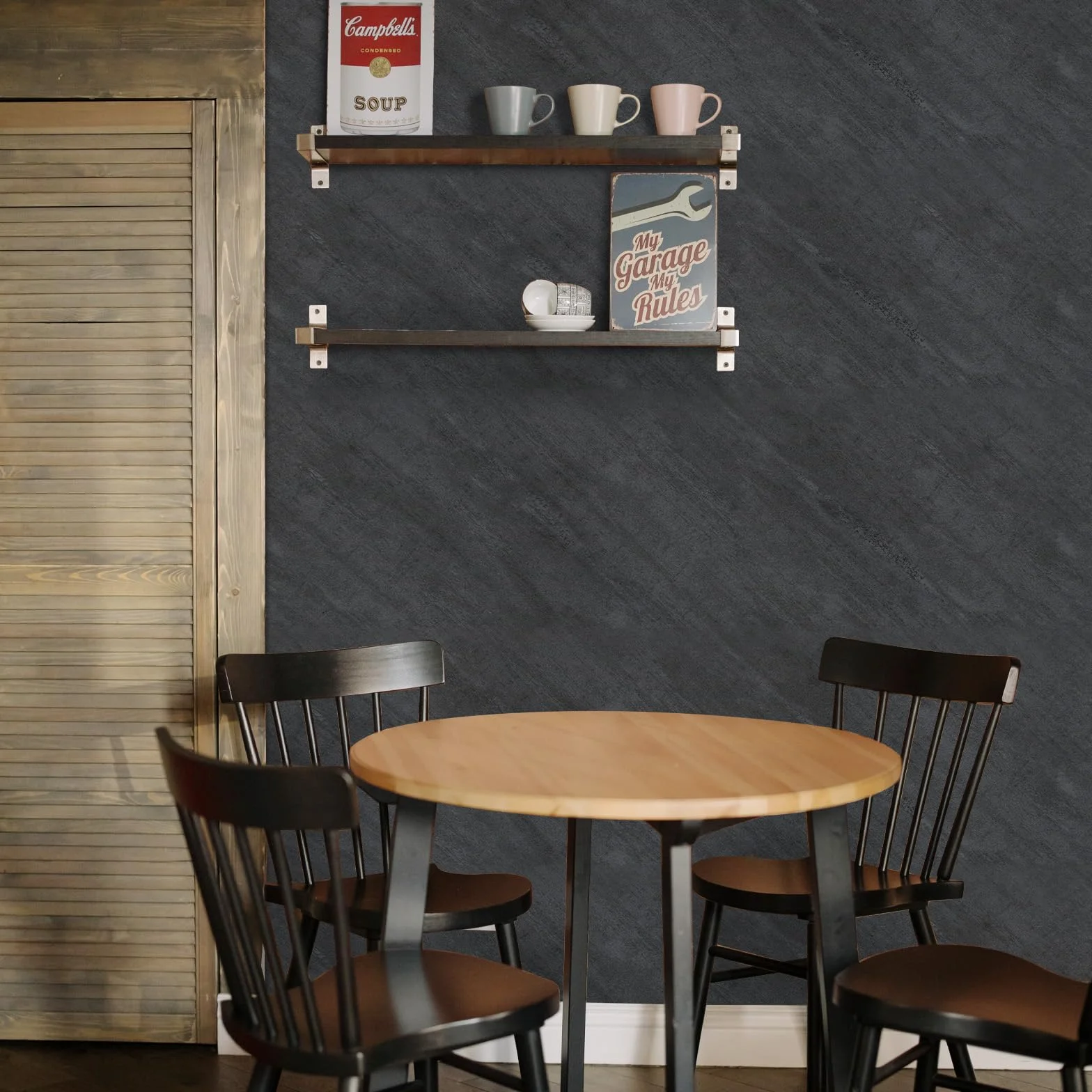 Papier Adhesif Meuble Gris 60x300cm Film Autocollant Decoratif Impermeable Salon Cuisine Chambre