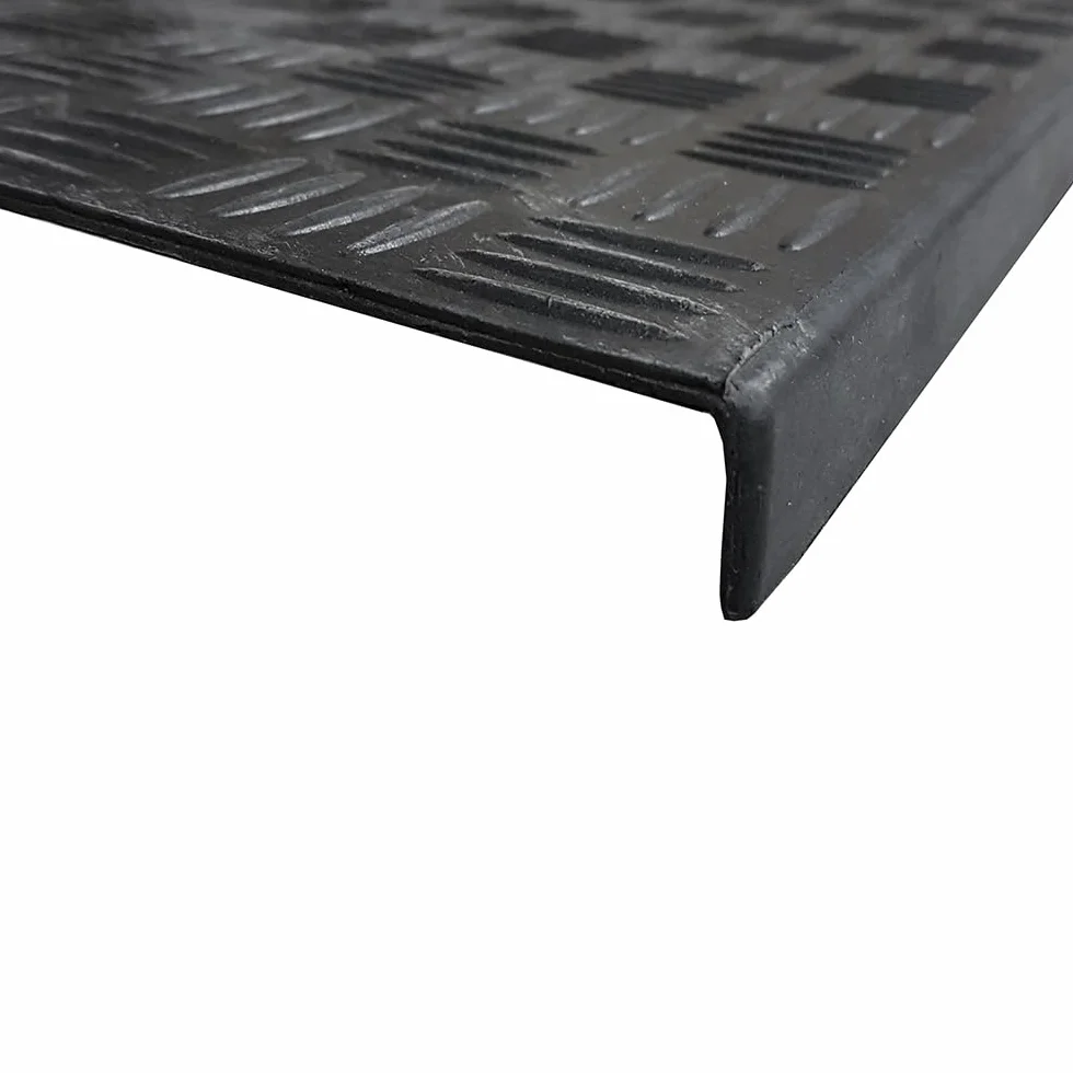 Tapis d'escalier en caoutchouc IVOL 25 x 75 cm tôle larmée