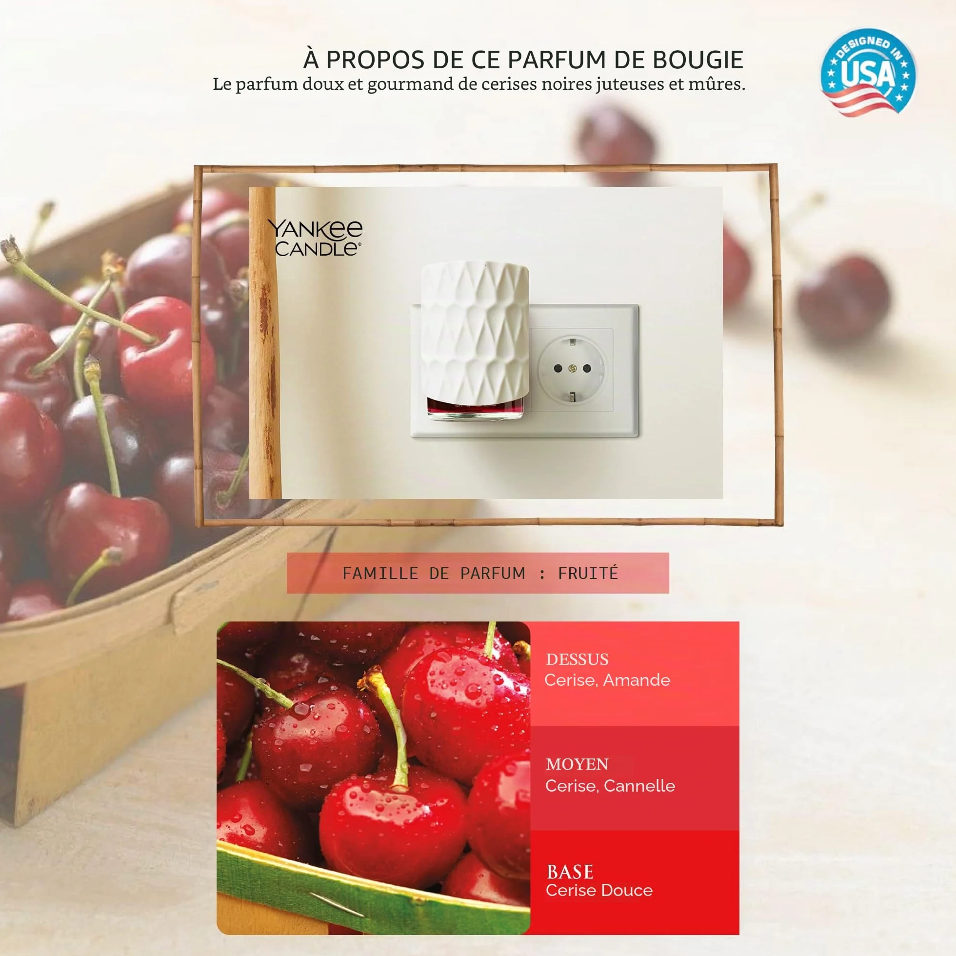 Yankee Candle Scent Plug Kit Cerise Noire Bezpłomieniowy Odświeżacz Powietrza
