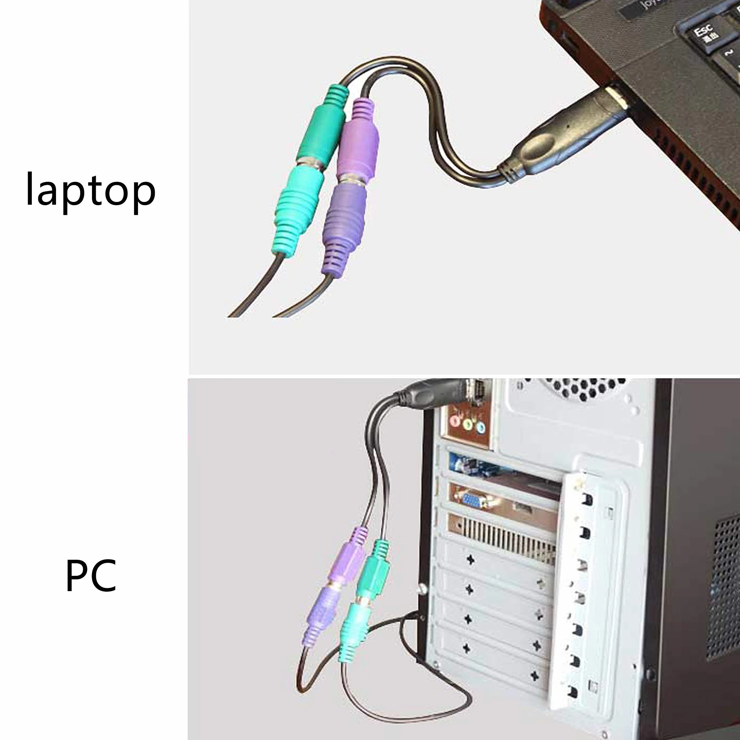 HONGLEI Adaptateur USB vers PS2, convertisseur clavier souris Plug and Play