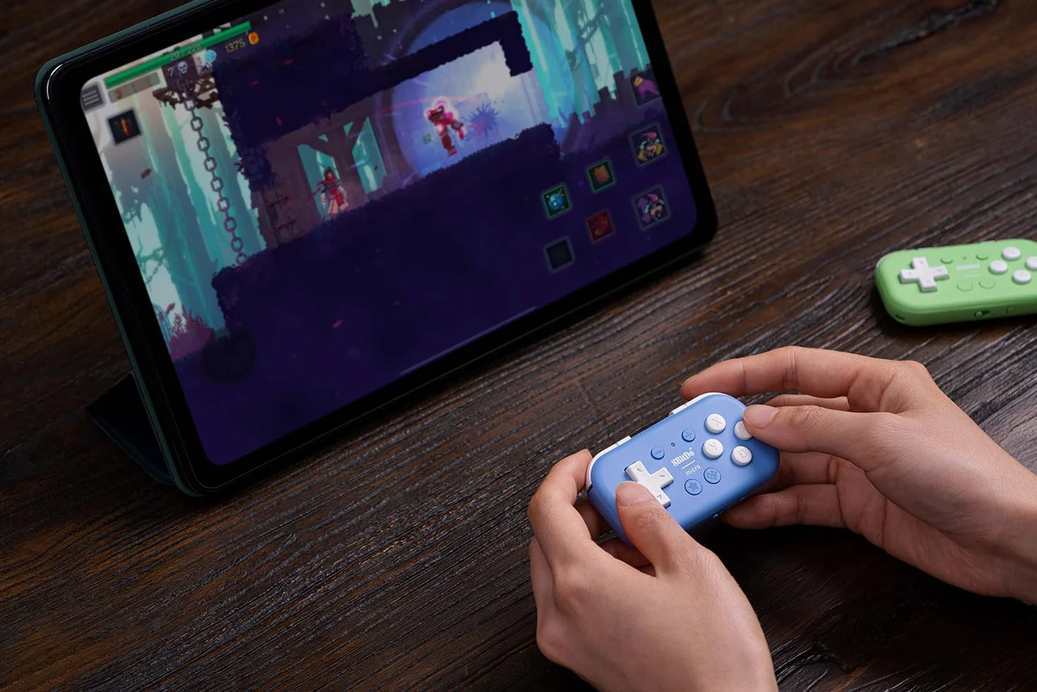 8BitDo Micro Bluetooth Gamepad Mini Controller Switch Android Raspberry Pi Keyboard Mode (Bleu)
