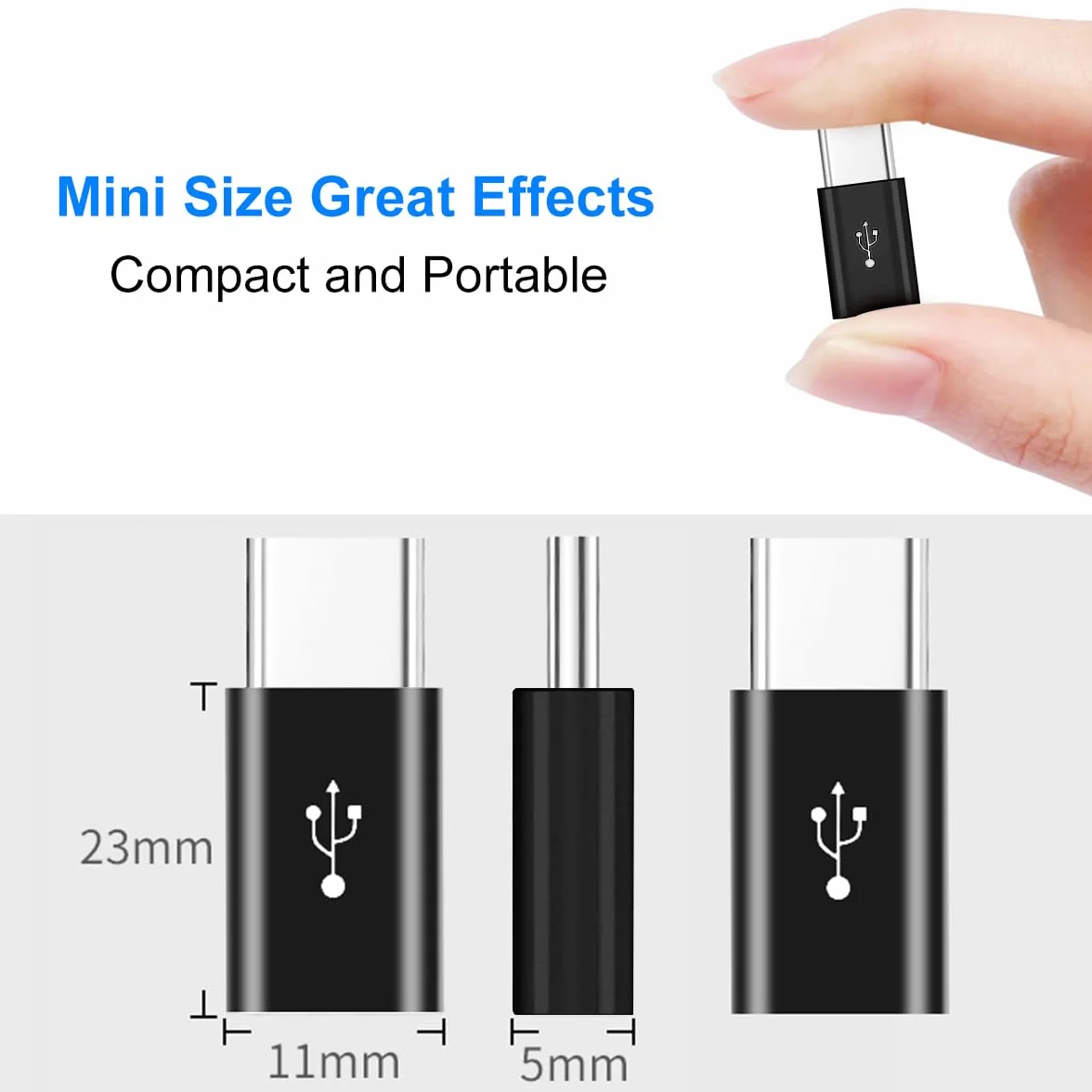 Adaptateur Micro USB vers USB C Lot de 2, Type C Mâle vers MicroUSB Femelle Compatible Samsung Galaxy Huawei