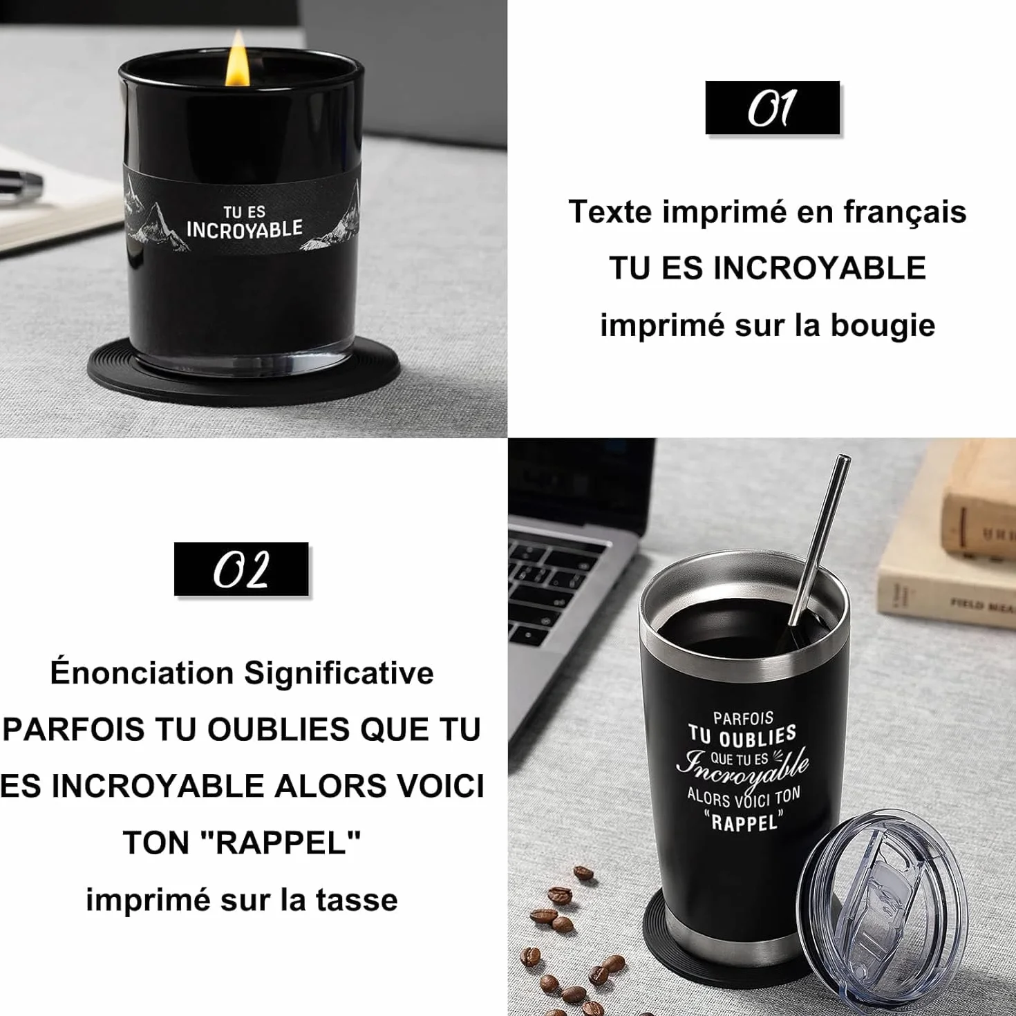 Coffret Cadeau pour Homme de Luxe avec Bougie Parfumée,Tasse,Cadeaux de Saint Valentin/Fête des Pères/Anniversaire/d'anniversaire/Retraite,Cadeau Merci pour Papa,Mari,Petit ami,Frère,Ami,Collègue