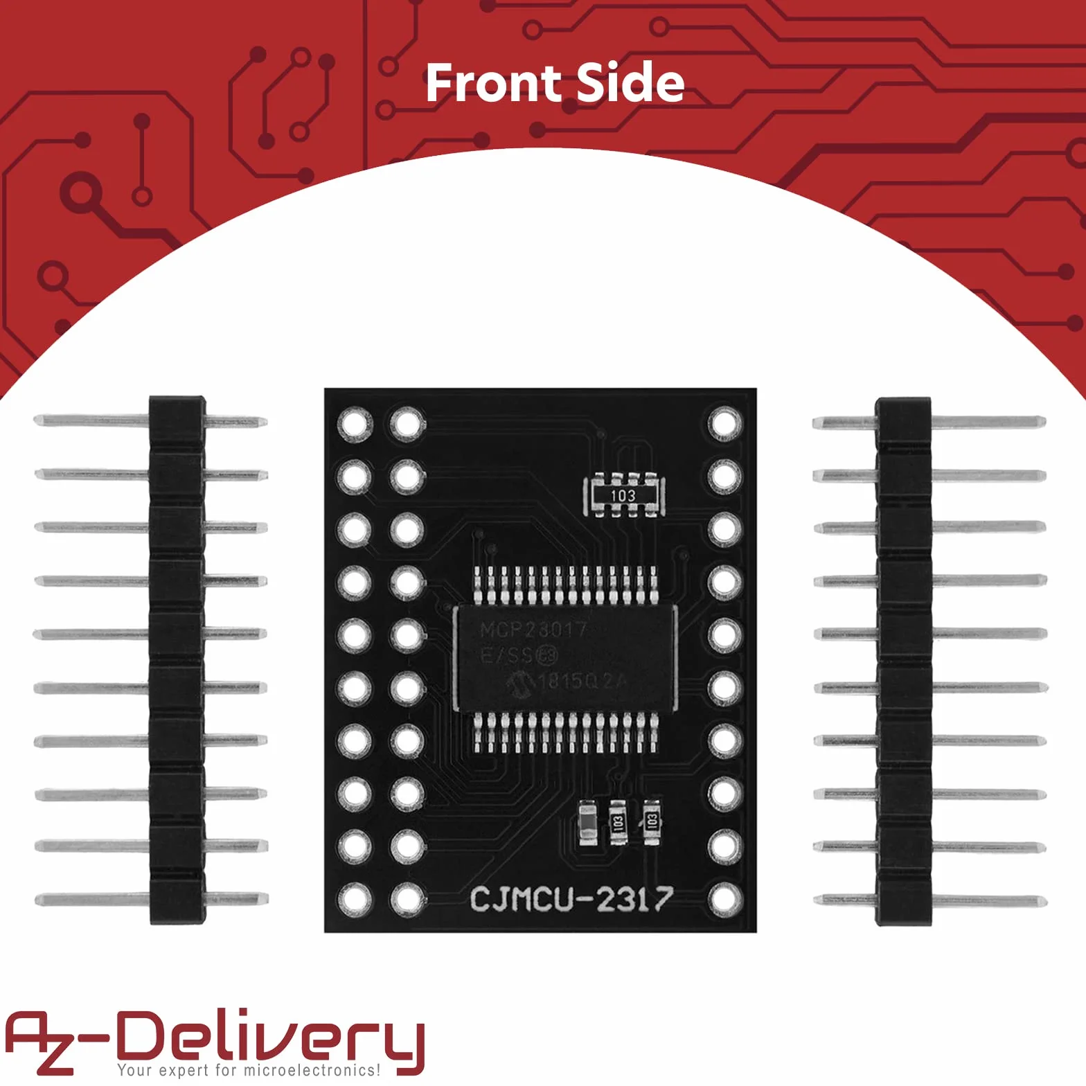 AZDelivery 5 x MCP23017 Ekspander portów 16-bitowy dwukierunkowy ekspander we/wy z interfejsem szeregowym I2C kompatybilny z Arduino w tym e-Book!