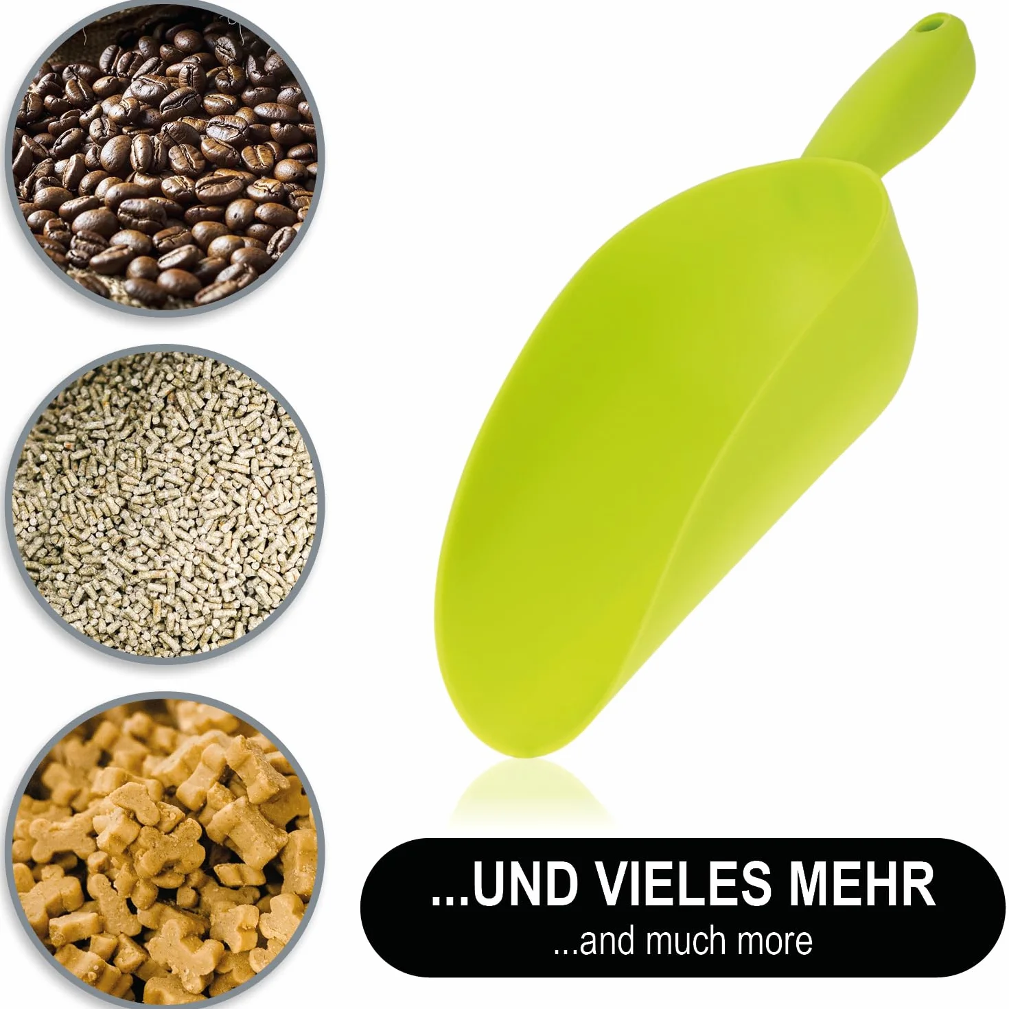 COM-FOUR® Pelle à nourriture pour animaux 28,5 cm 32,5 cm Plastique Doseuse Pesée