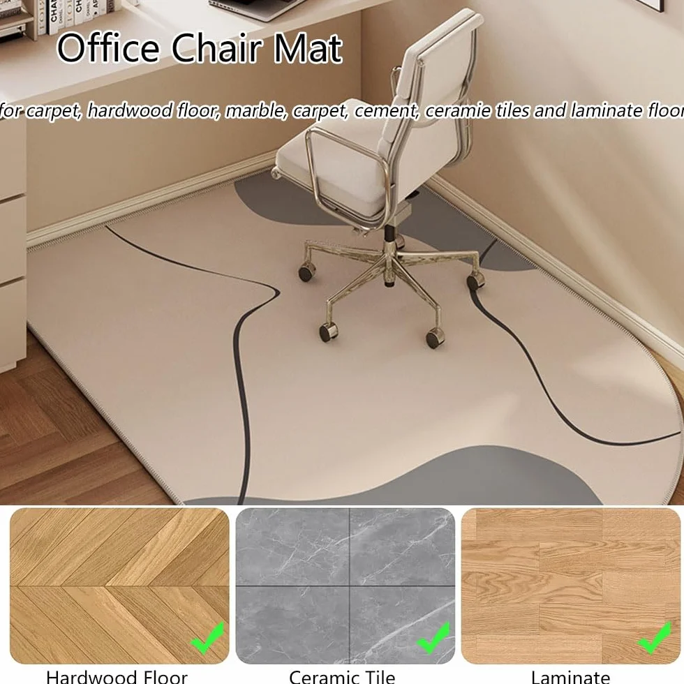 Odot Tapis Chaise de Bureau, Tapis Chaise Gaming Antidérapant, Protège Sol sous Protection Sol Gamer Bureau Gaming pour Chaises Roulantes (Beige,80 * 120CM)