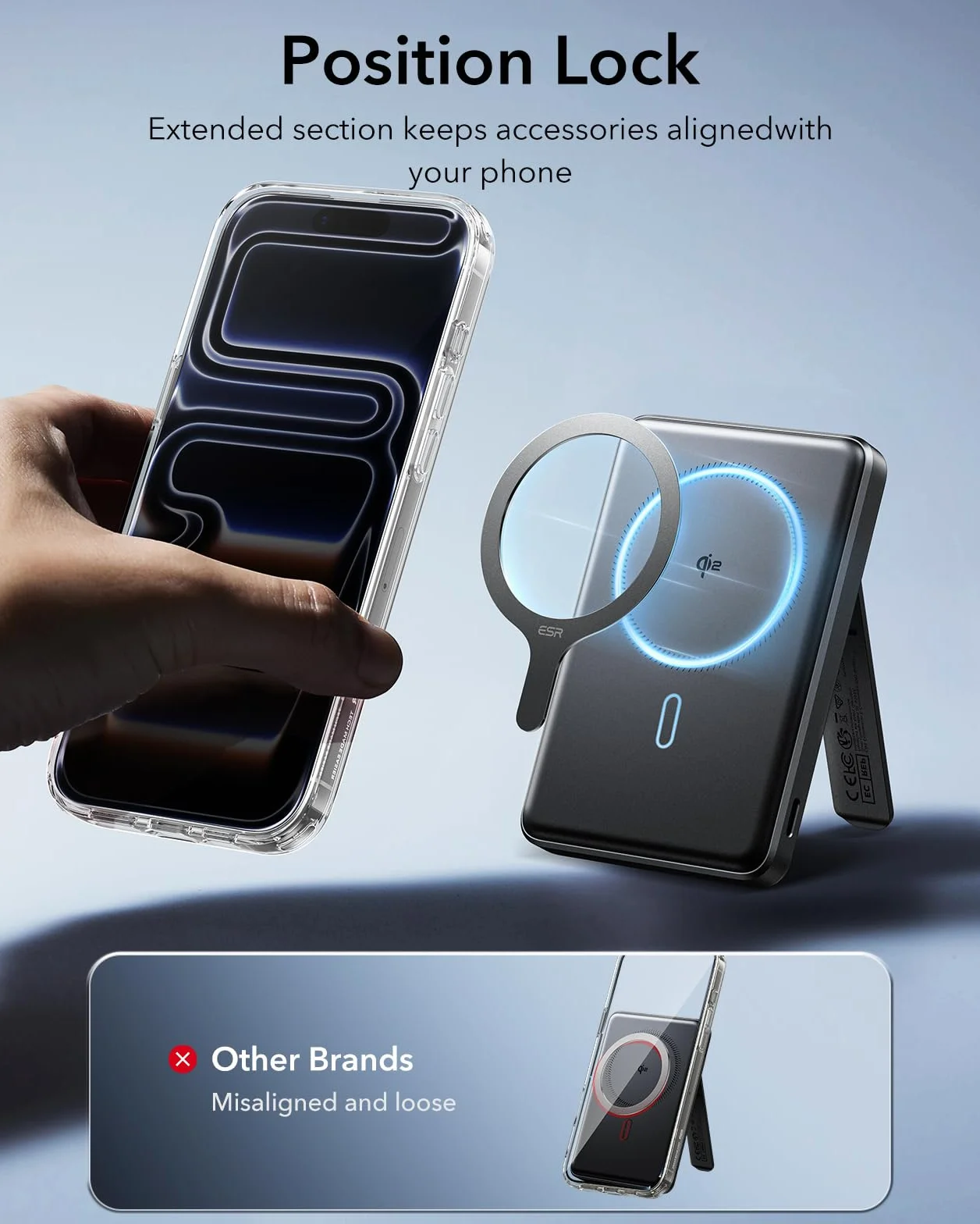 ESR MagSafe MagSafe MagSafe, metalowy pierścień magnetyczny do etui na telefon, uniwersalny zestaw do konwersji ładowarki bezprzewodowej do iPhone'a 17/16/16e/15,/Galaxy S25/Google Pixel 10