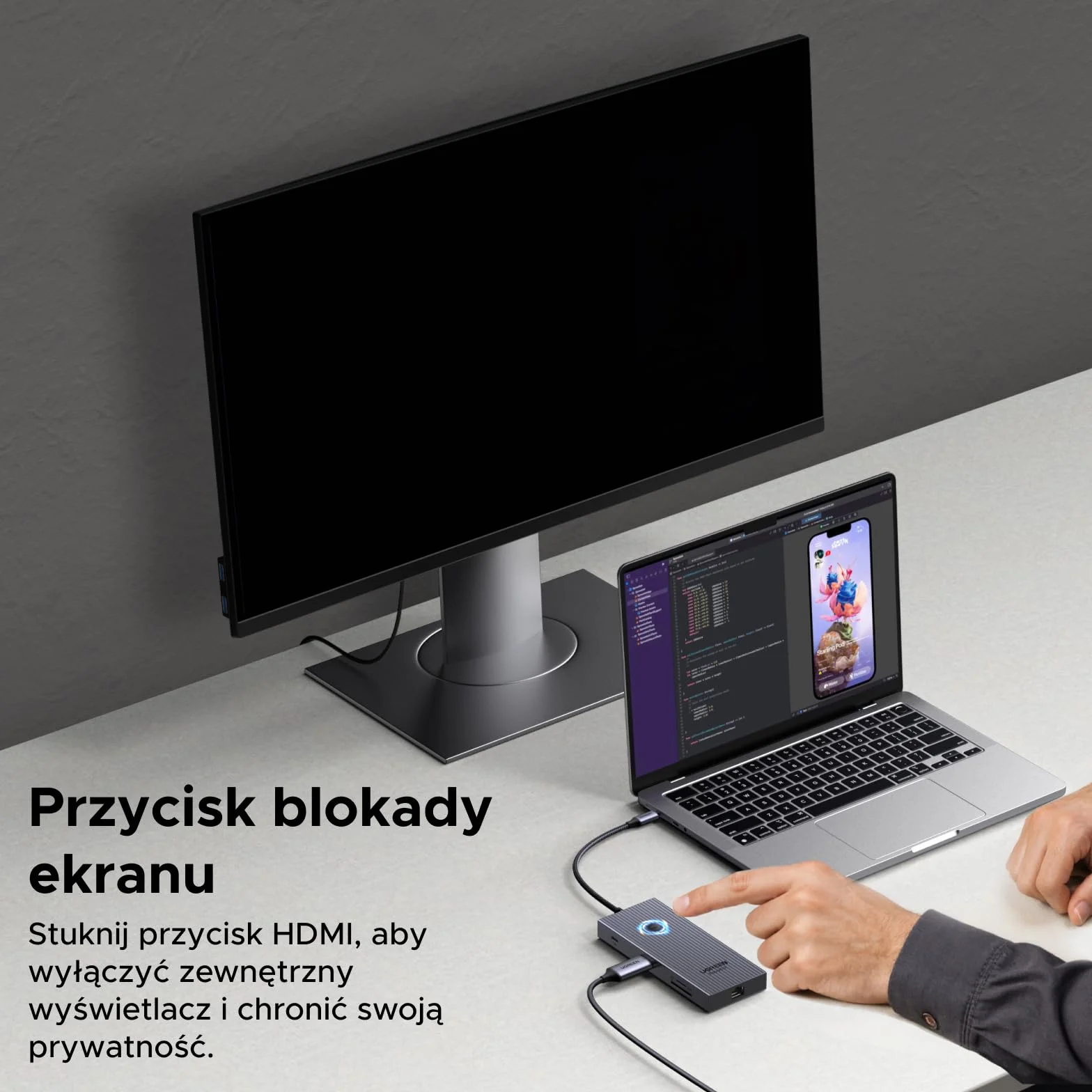 UGREEN Revodok Pro 1091 koncentrator USB C, 10 Gbps, adapter USB C z 4K HDMI, Gigabit Ethernet, USB 3.2 10 Gb/s, czytnik kart SD/TF, PD 100 W, kompatybilny z MacBook, Surface, iPad Pro itd.