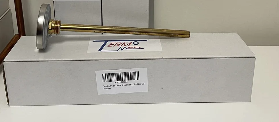 Pyromètre pour quatre à bois, échelle de 0 à 500 ° C avec 30 cm de gaine