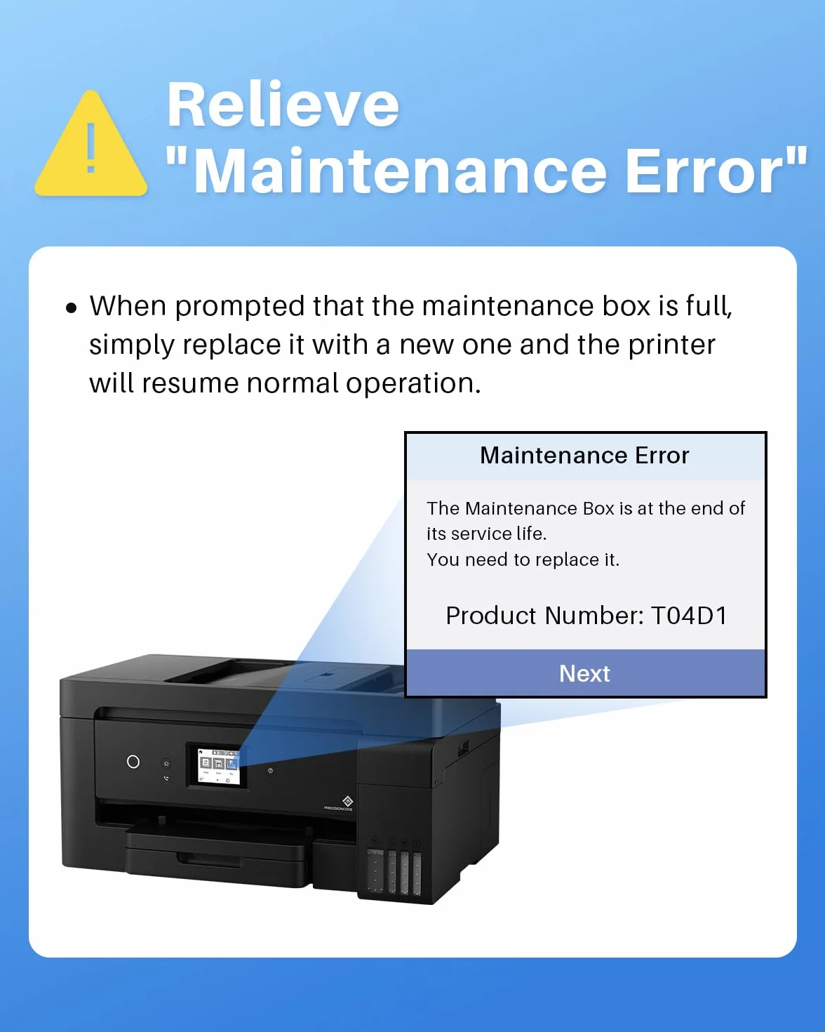 Skydo T04D1 Boîte de maintenance compatible Epson C13T04D100 pour imprimantes ET-4750 ET-3750 ET-4850 ET-15000 ET-3700