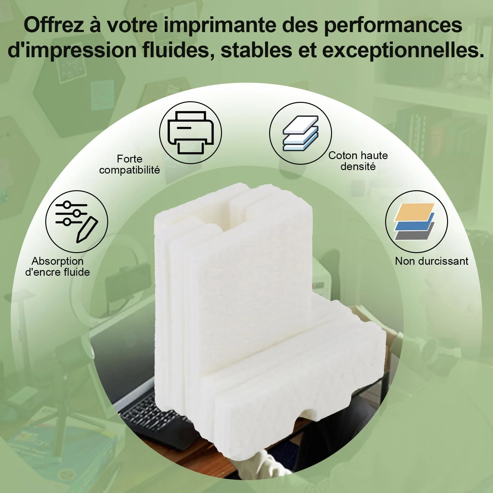Eponges pour boîte d'entretien Epson ET-2700 ET-2750 ET-2756 ET-2760 ET-2851 ET-2850 ET-2856 ET-3700 ET-3710