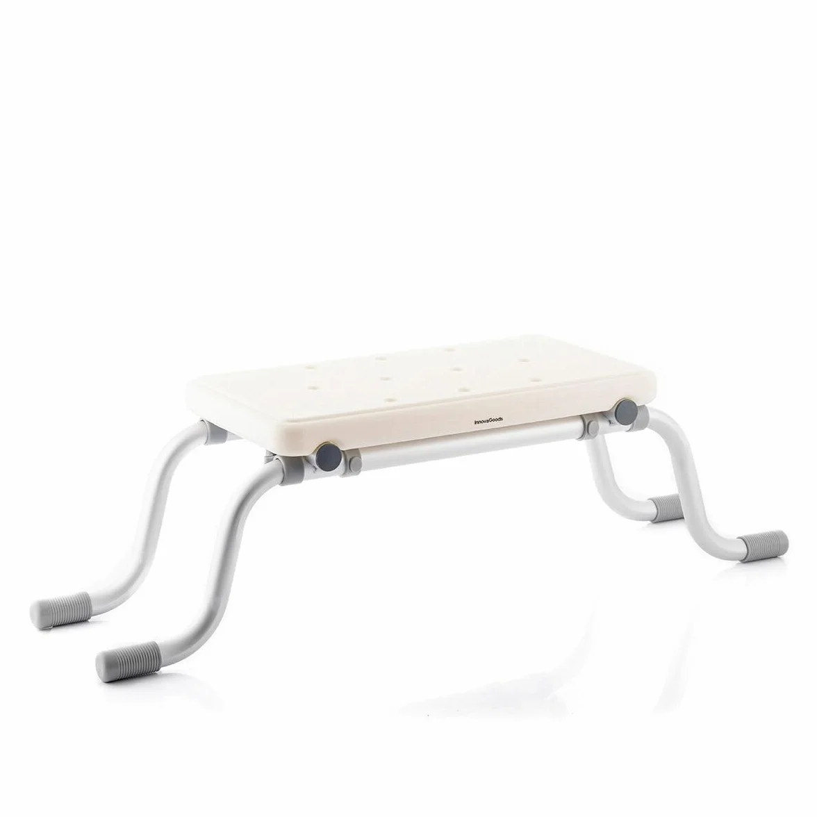 InnovaGoods Tabouret de Douche 2 en 1, Tabouret de Douche Extensible, Antidérapant, 2 Positions, Chaise de Douche pour Personnes âgées, Prise en Main Ferme, Blanc