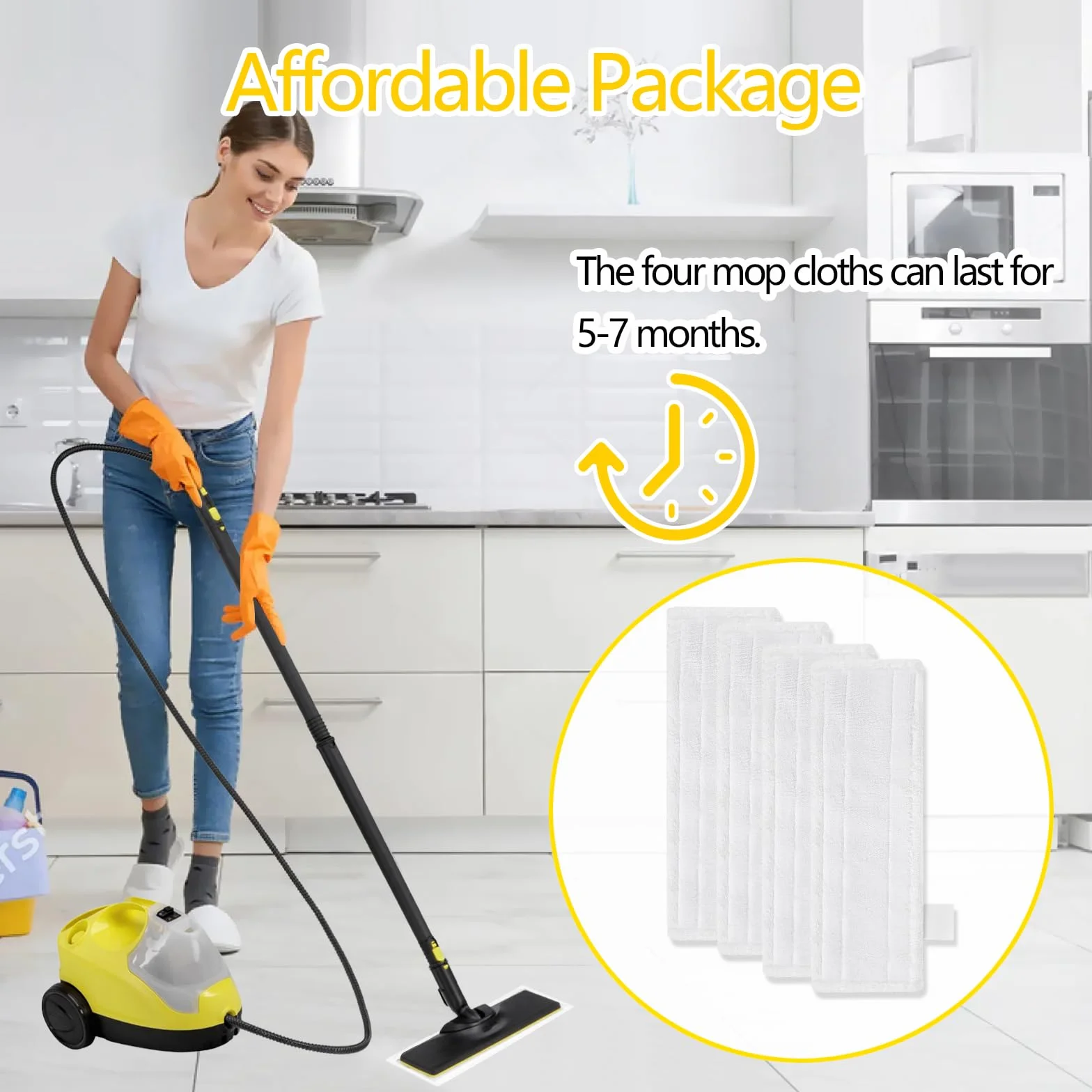 Lingette Microfibre Karcher Easyfix SC2 SC3 SC4 SC5 Chiffons Serpillères Bonnettes 4pcs