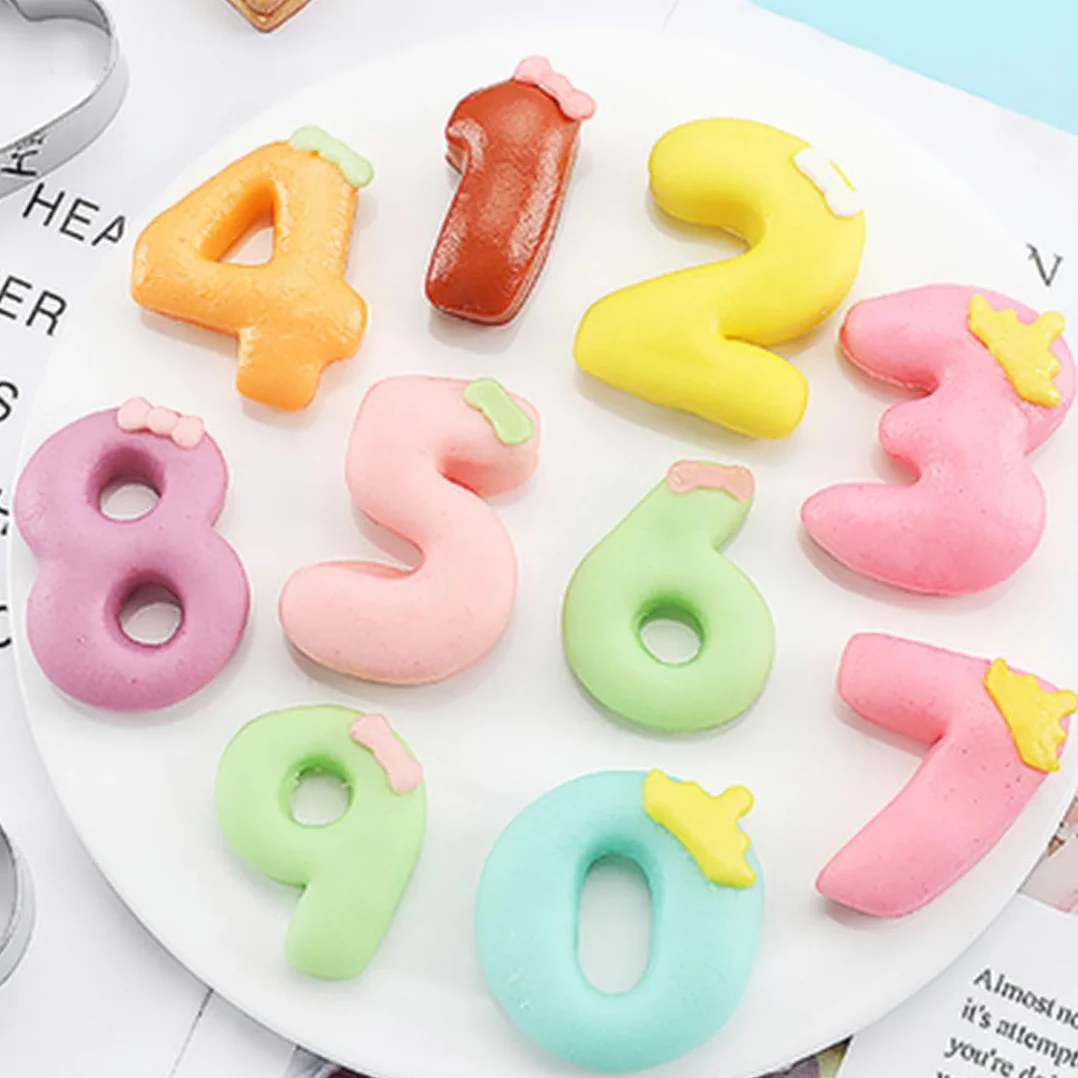 9 Pcs Number Cookie Cutter Set 0-8 For Baking Cake Decorating Fondant