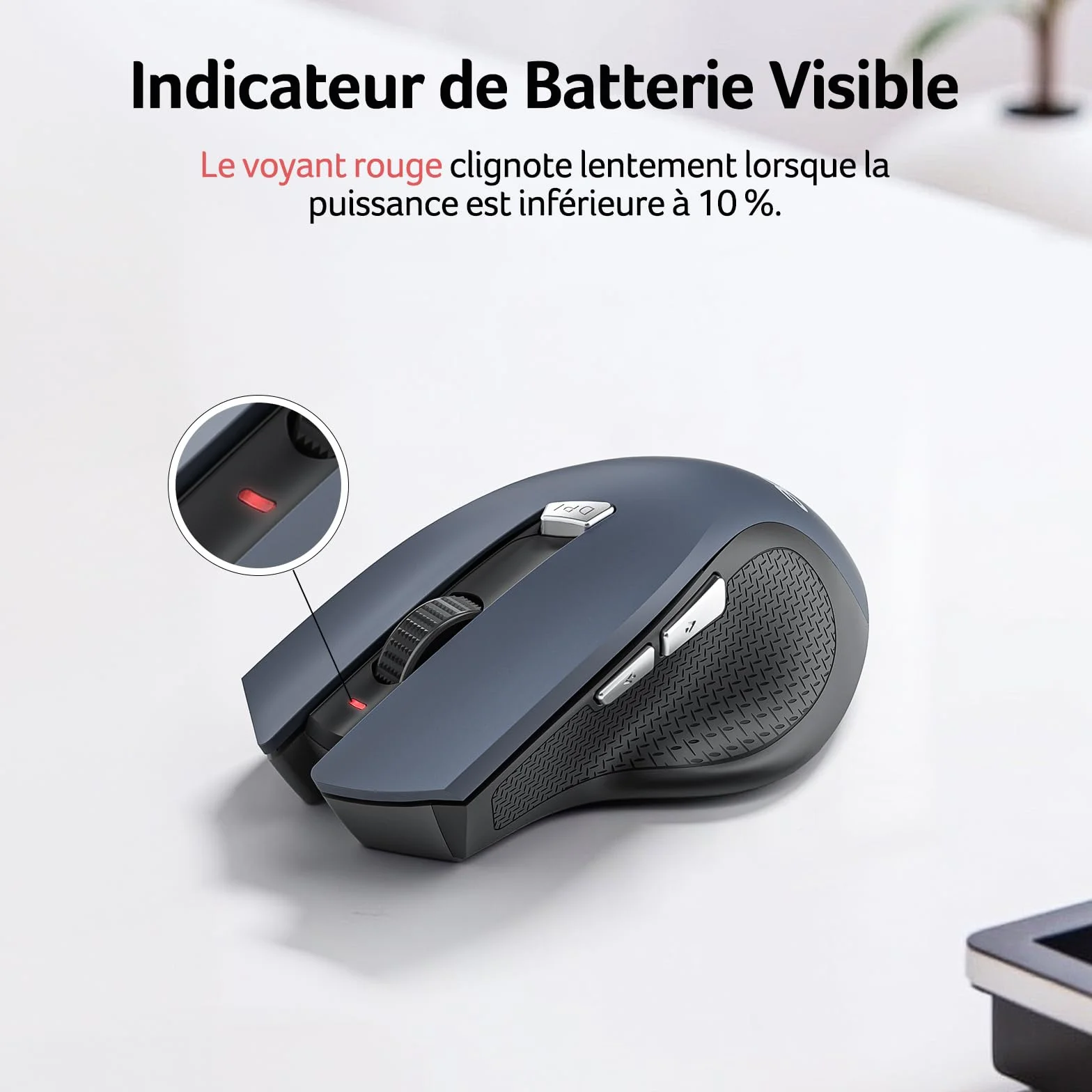 Acer Souris Ergonomique sans Fil 2,4GHz, Souris Optique USB 1600 DPI réglable, 6 Boutons, Compatible PC/Mac/Laptop/Chromebook