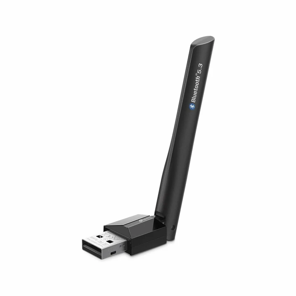 TP-Link UB500 Plus – Adapter Bluetooth 5.3 USB z anteną zewnętrzną, zasięg do 20 m, obsługa 7 urządzeń jednocześnie, Plug & Play, Kompatybilność z Windows 11/10/8.1/7