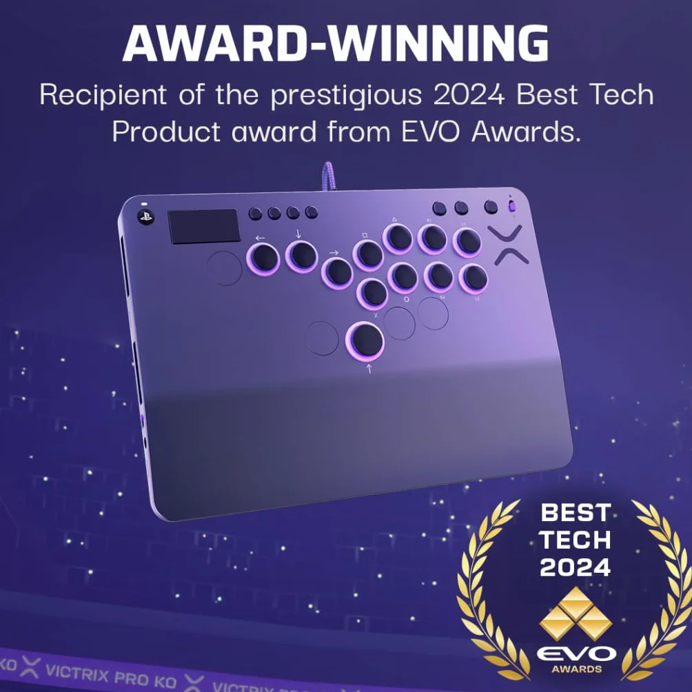 Turtle Beach Victrix Pro KO Fight Stick Gris Édition Officielle PS avec Boutons Cherry MX Speed Silver