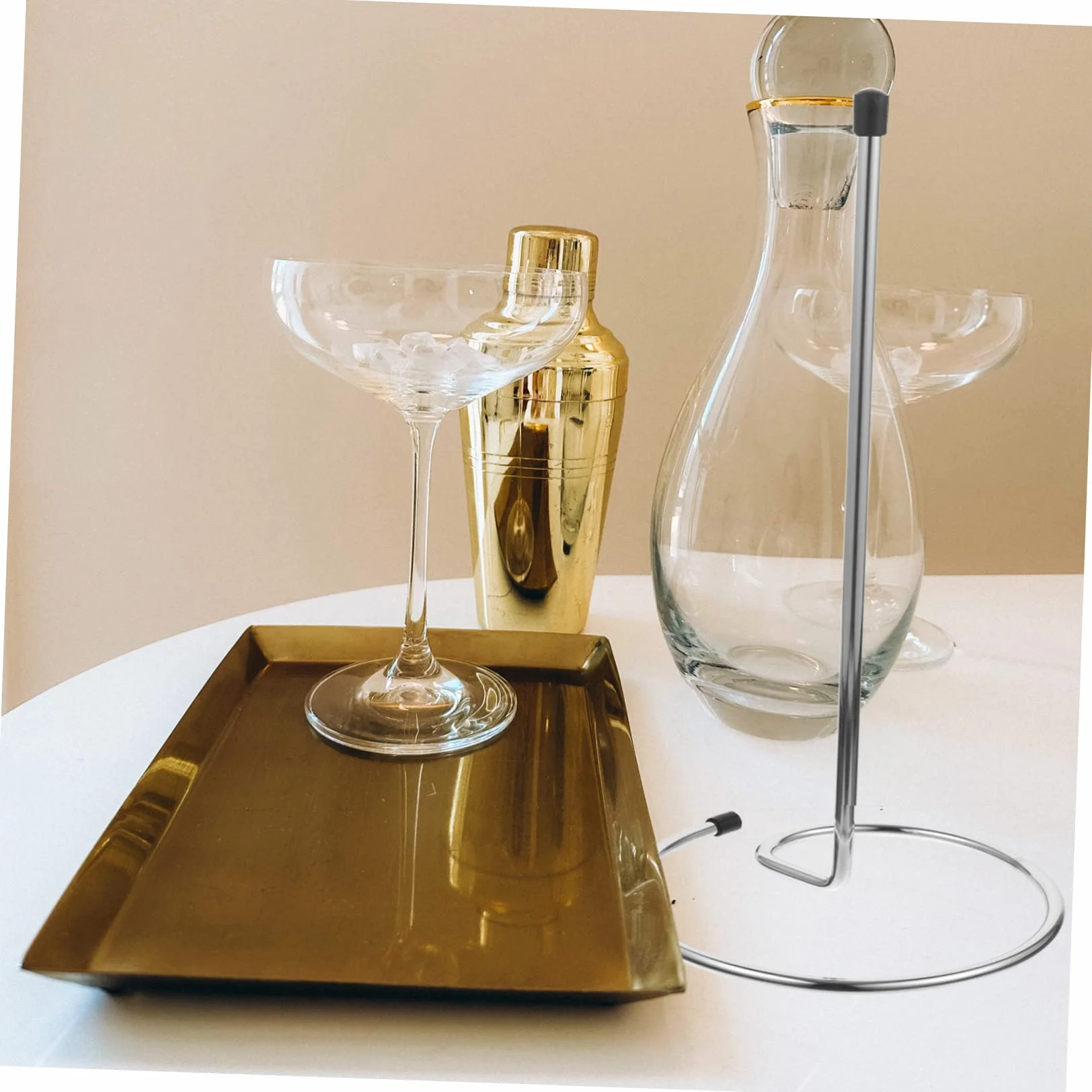 ULTECHNOVO Égouttoir à Carafe à Vin En Métal Lot De 2 Pièces Support De Comptoir Antirouille Séchoir à Carafe Pour Maison Et Bar