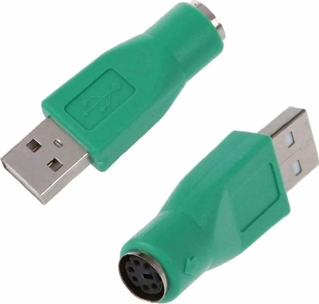 Lot de 2 adaptateurs PS/2 vers USB pour ancien clavier Vert