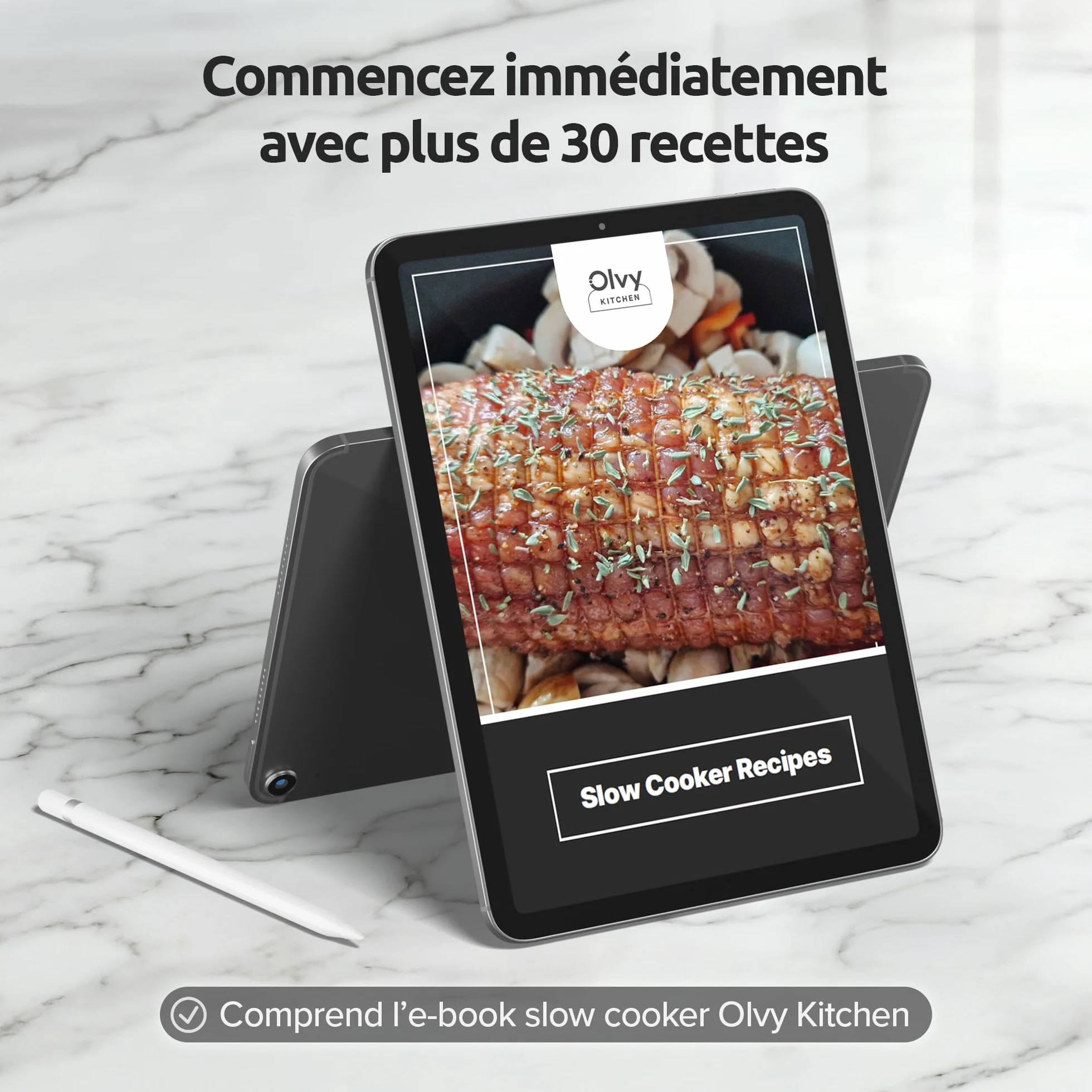 Olvy Mijoteuse numérique 6 l avec minuterie, écran tactile, fonction de maintien au chaud, fonction décongélation, minuterie 24 h, 3 niveaux, famille Meal Prep