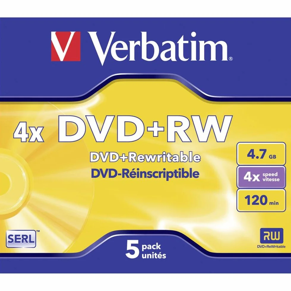 Verbatim Boîte de 5 DVD+RW 4x 4,7 Go