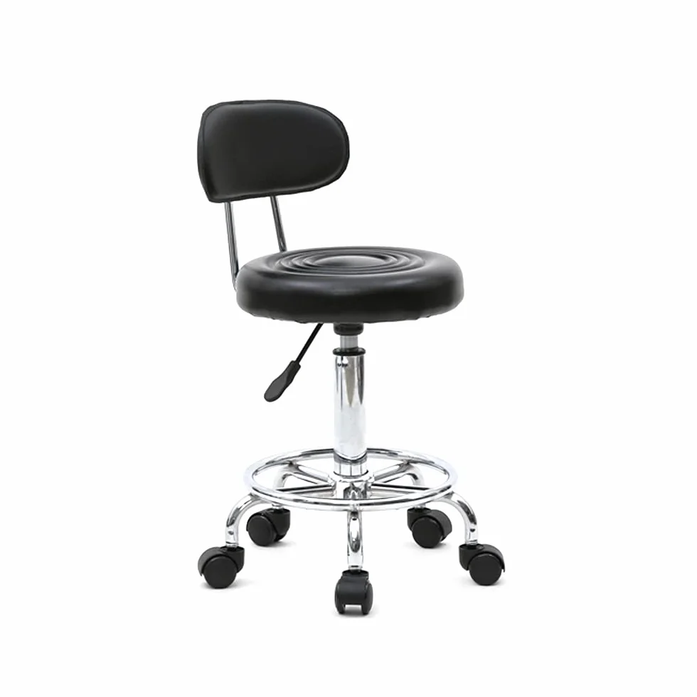 Alightup Tabouret de Bureau avec Dossier, Rotation 360°, Hauteur Réglable 47-61,5 cm, Noir