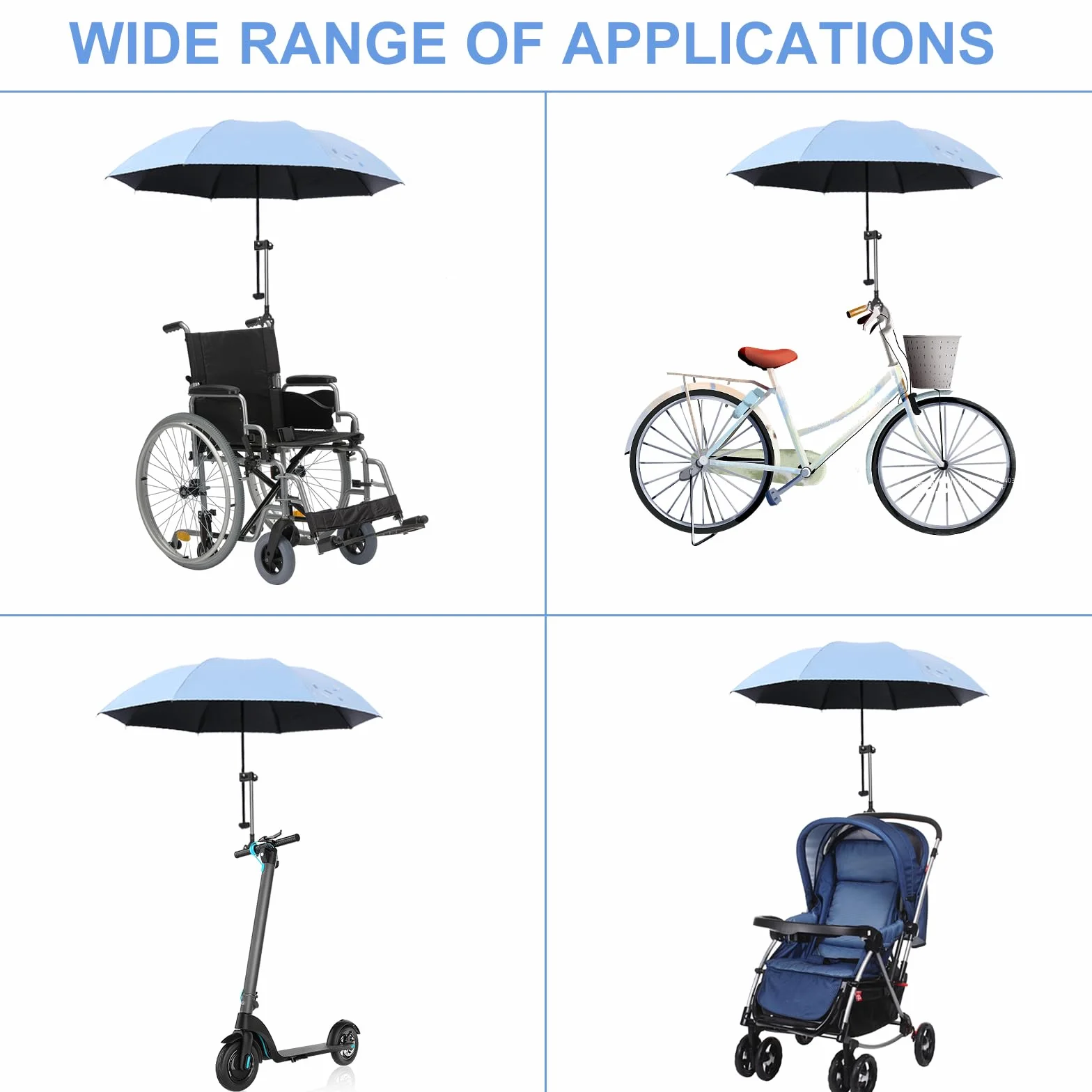 Support de parapluie universel en acier inoxydable pour vélo poussette chaise de pêche