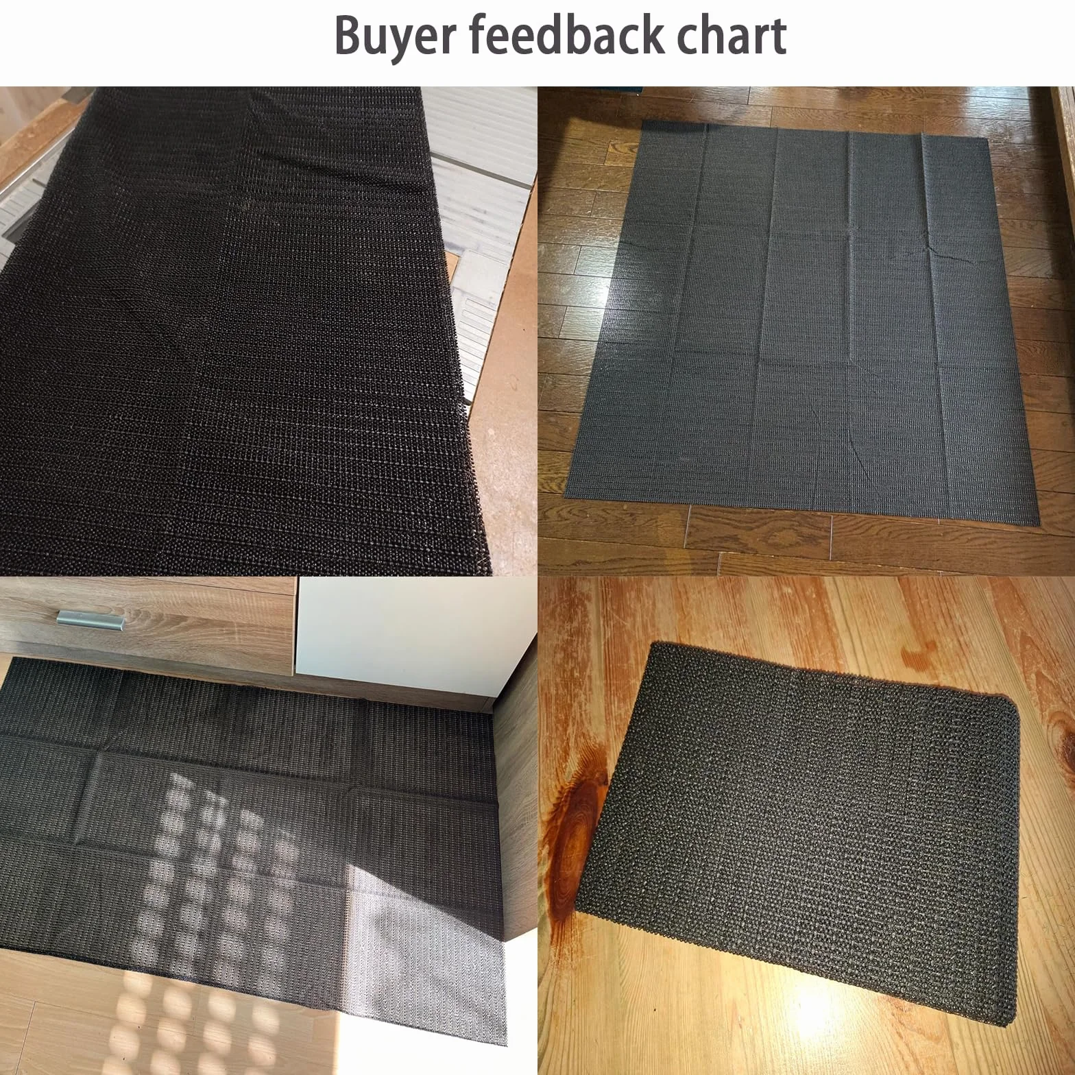 Tapis Antidérapant 65 x 170 cm Noir Facile à Couper et Laver pour Tiroirs Étagères Plateau Moquette