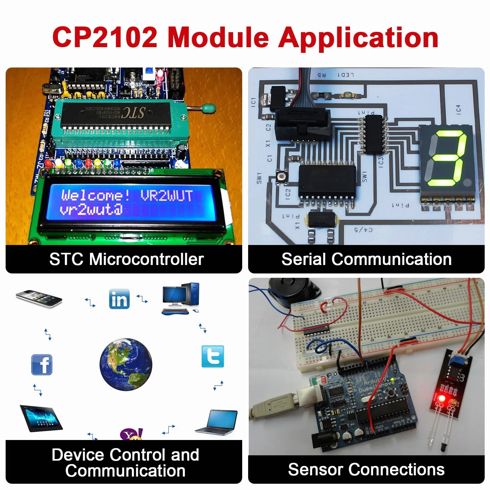 RUIZHI CP2102 USB to Serial Module 2 Pieces CP2102 USB to TTL Converter with Jumper for 3.3V 5V Arduino STC