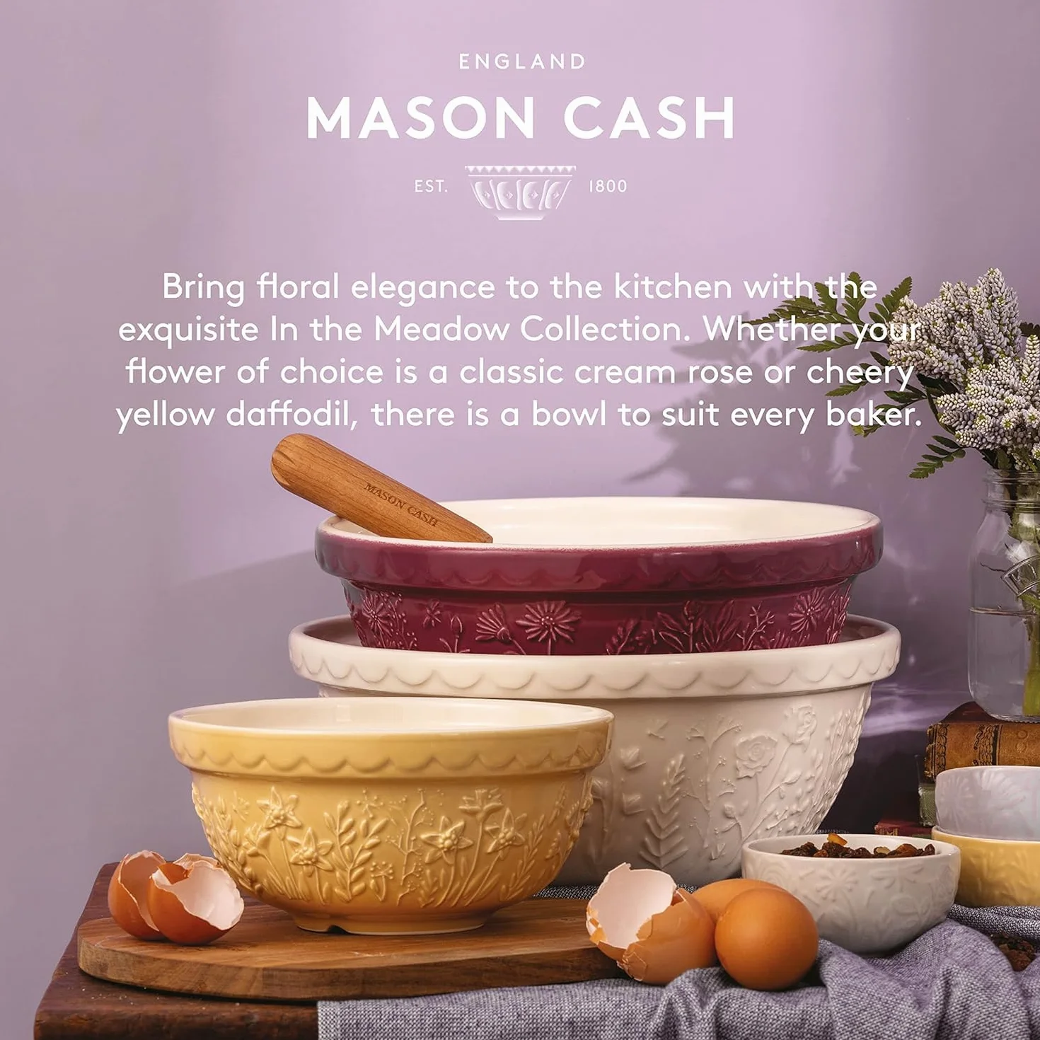 Mason Cash in The Meadow Tulip Bol à mélanger Lilas 24 cm
