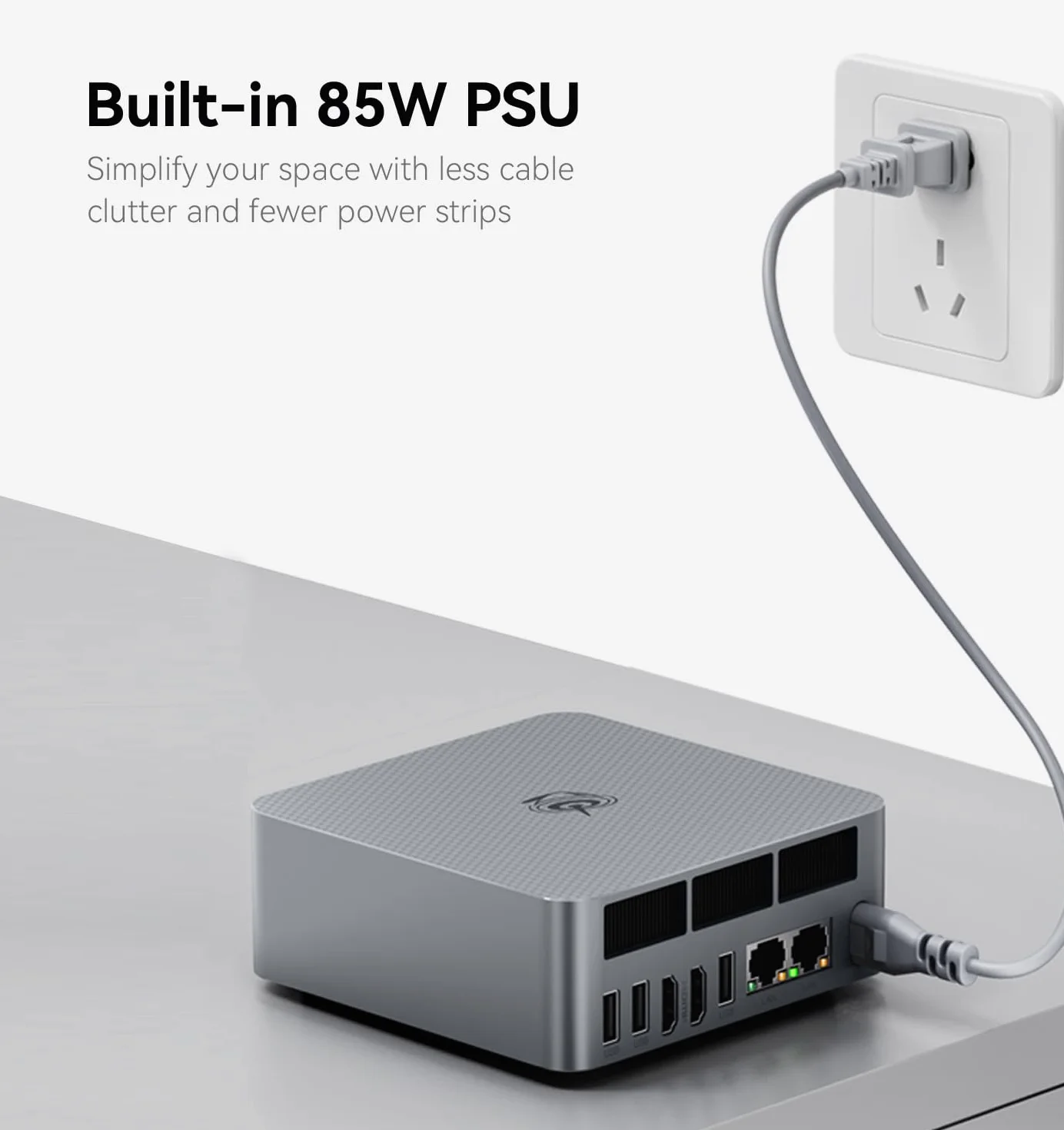 Beelink EQR7 Mini PC, AMD Ryzen 7 7735U (8 rdzeniów/16 wątków, do 4,7 GHz), 16GB LPDDR5, 500GB M.2 SSD, Mini komputer z podwójnym wyświetlaczem 4K@60Hz (port HDMI), LAN 1000M, BT5.2, WiFi6