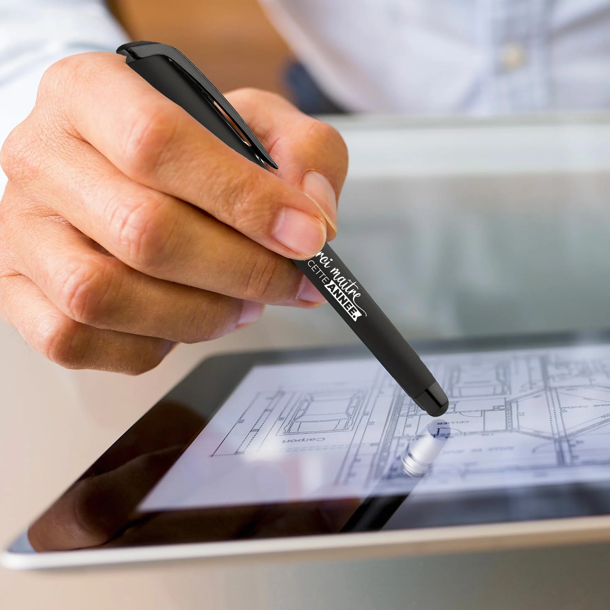 STYLO personnalisé avec stylet pour écran tactile et ÉTUI CADEAU offert Idée cadeaux PAS CHERS ÉCOLE NOËL