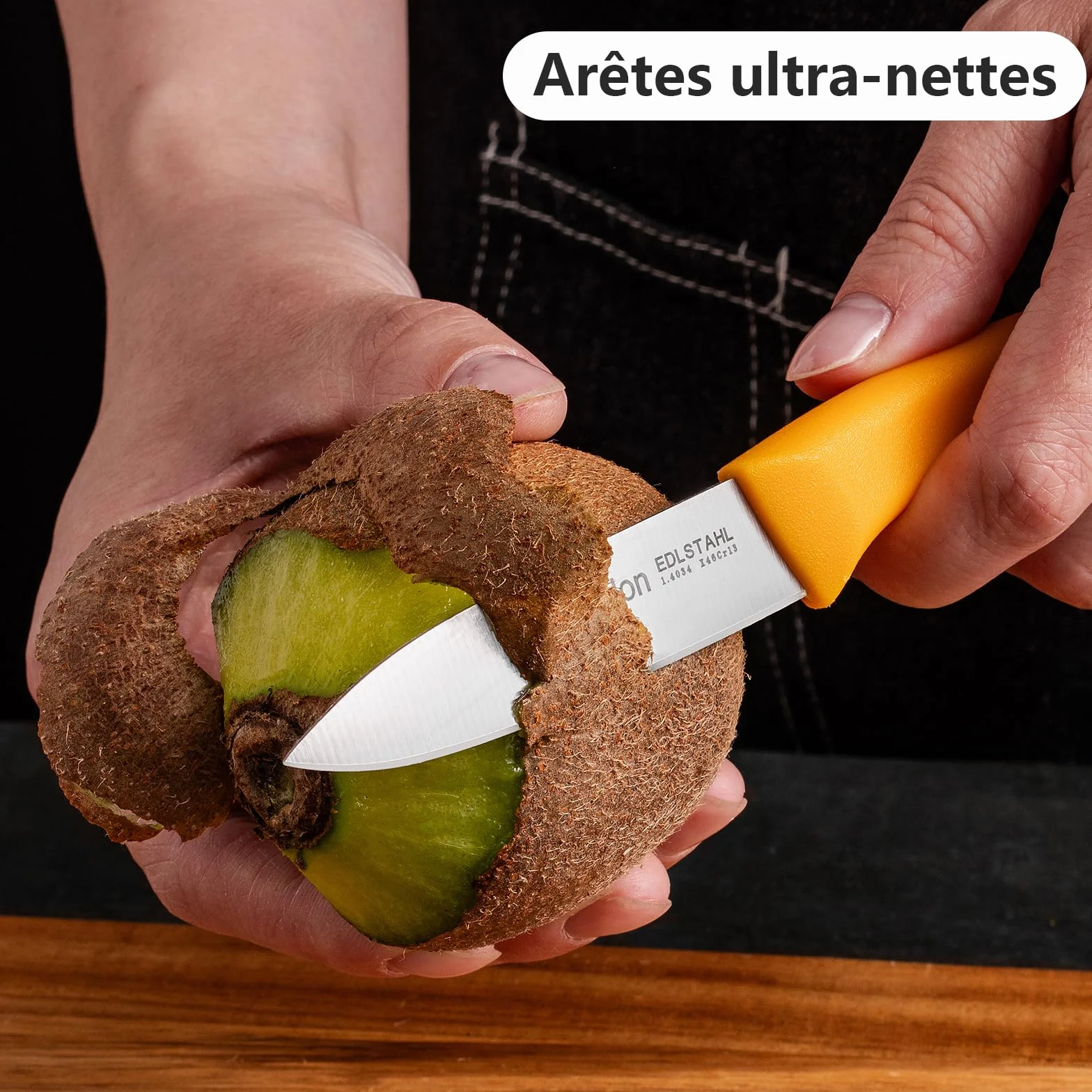 Ensemble de Couteaux à Légumes 6 Pièces, Couteaux de Cuisine en Acier Inoxydable, Tranchant