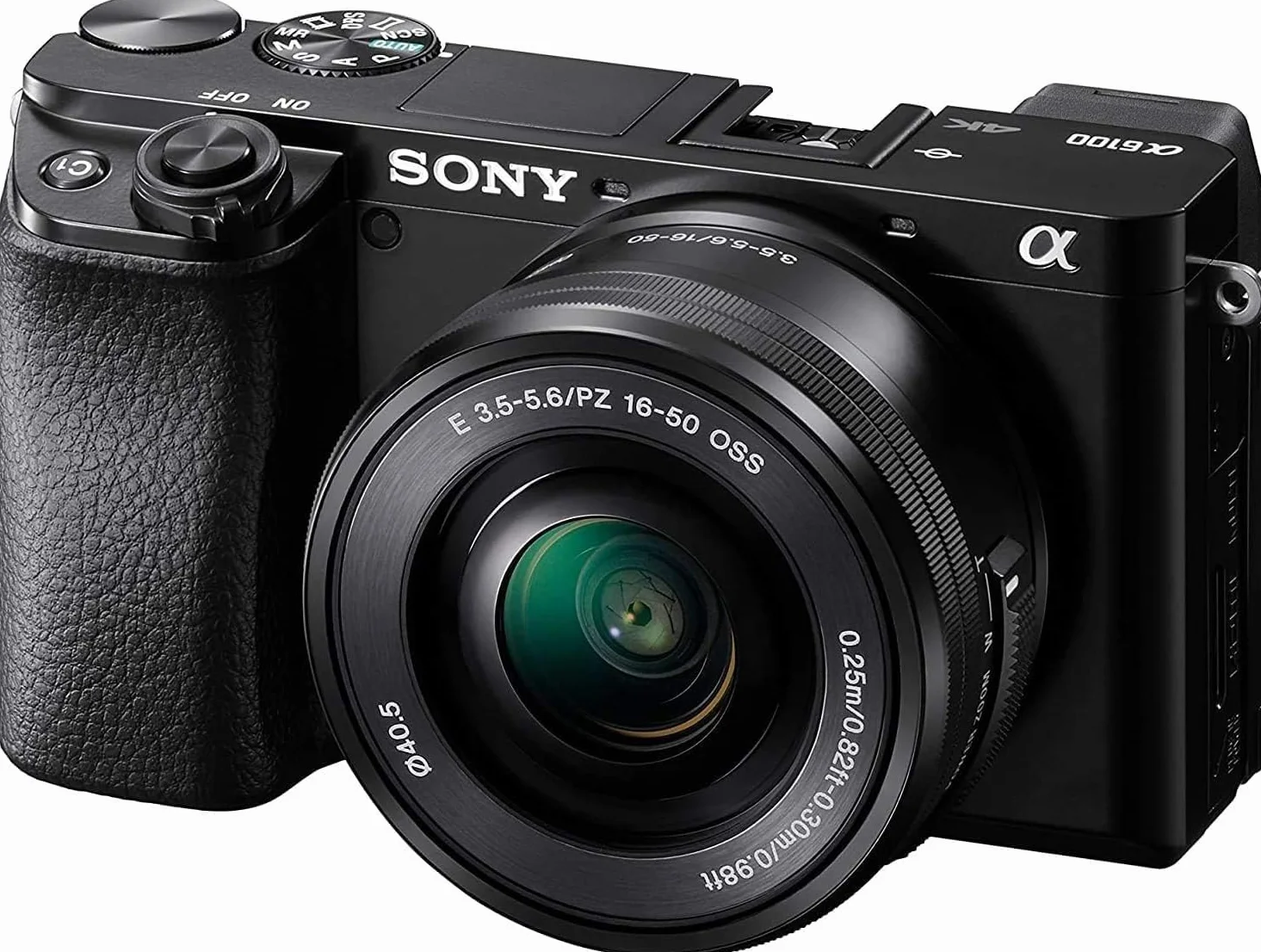 Sony Alpha 6100 | APS-C bezlusterkowa kamera z obiektywem Sony 16-50 mm Power-Zoom | szybki autofokus 0,02 s z rozpoznawaniem wzroku dla ludzi i zwierząt, nagrywanie filmów 4K i pochylany wyświetlacz,